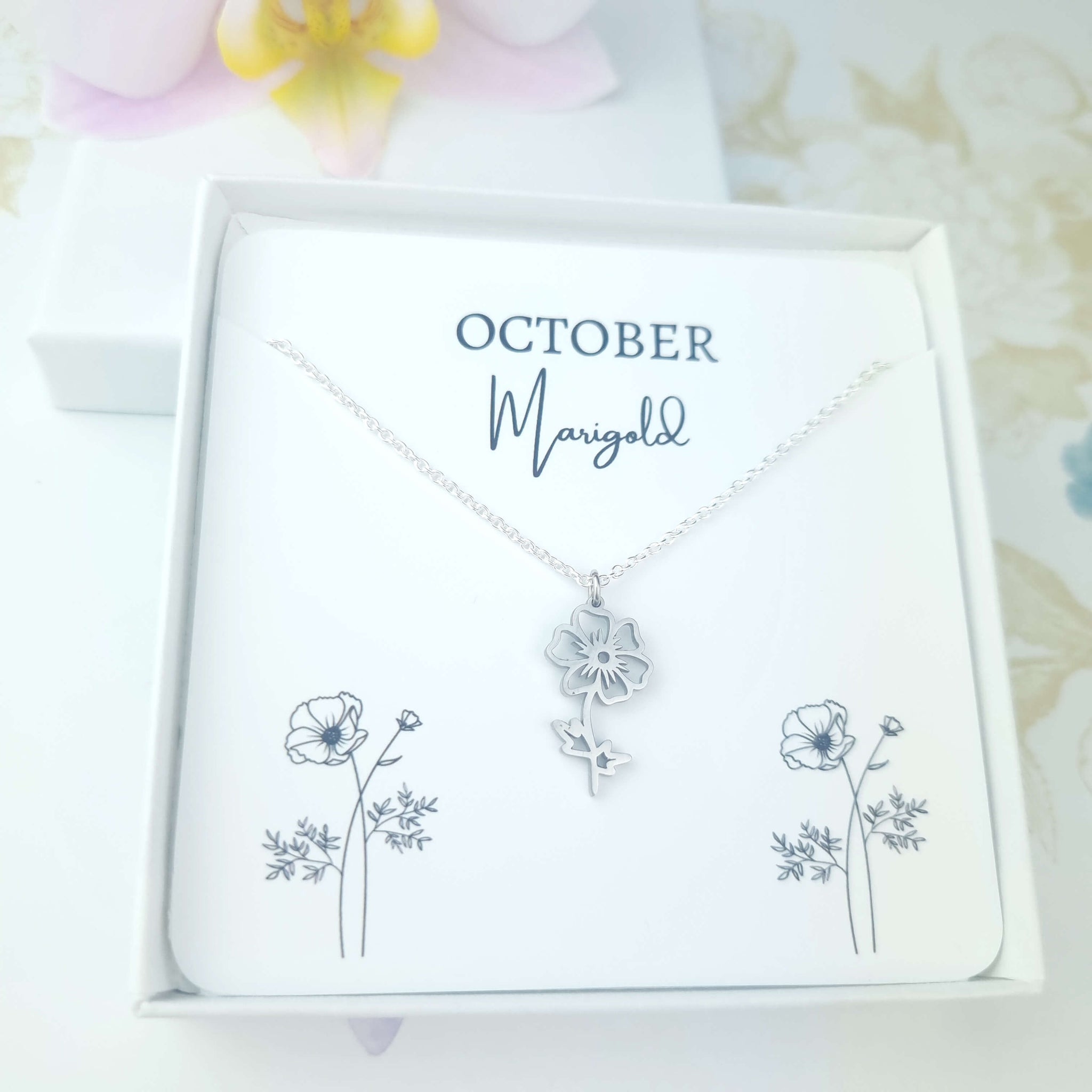 October birth month flower necklace