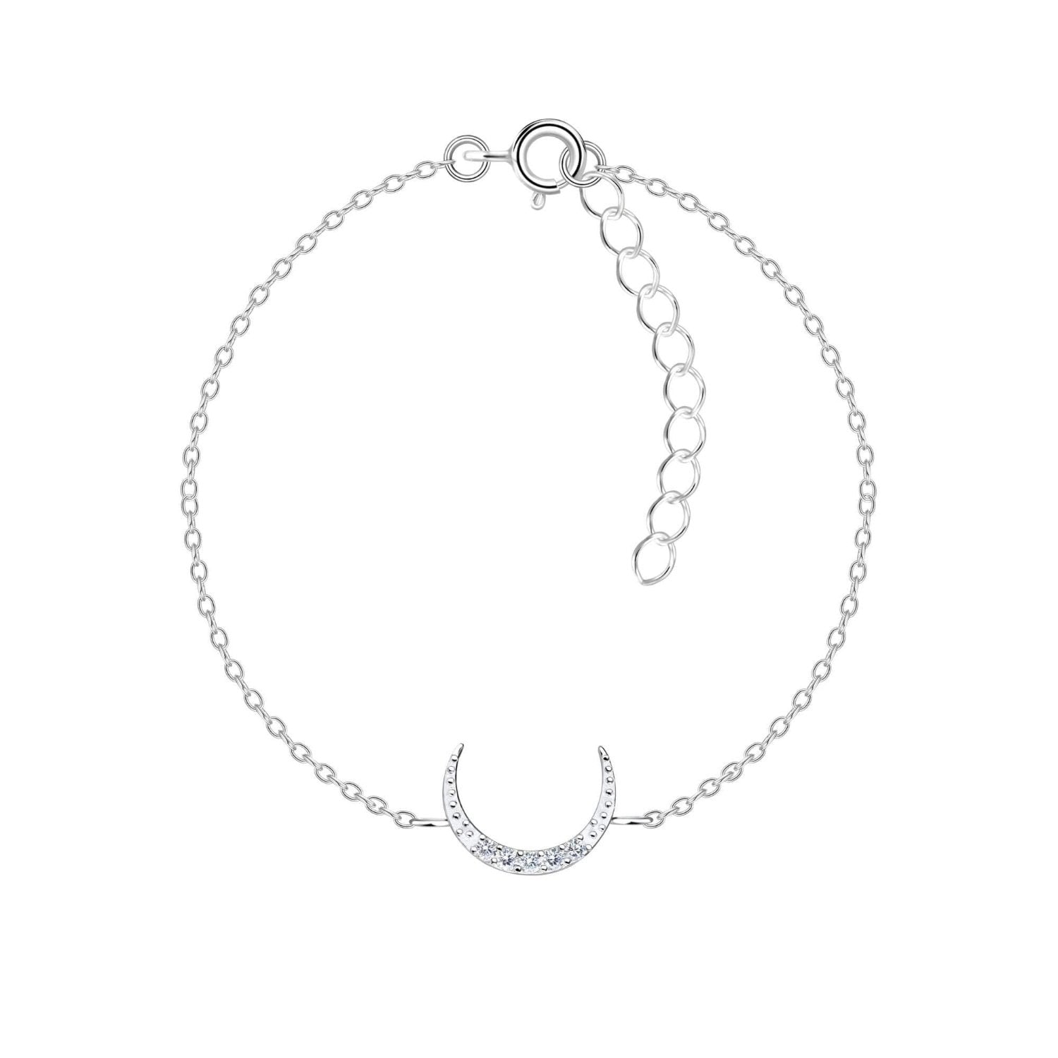 sterling silver half moon bracelet 7"