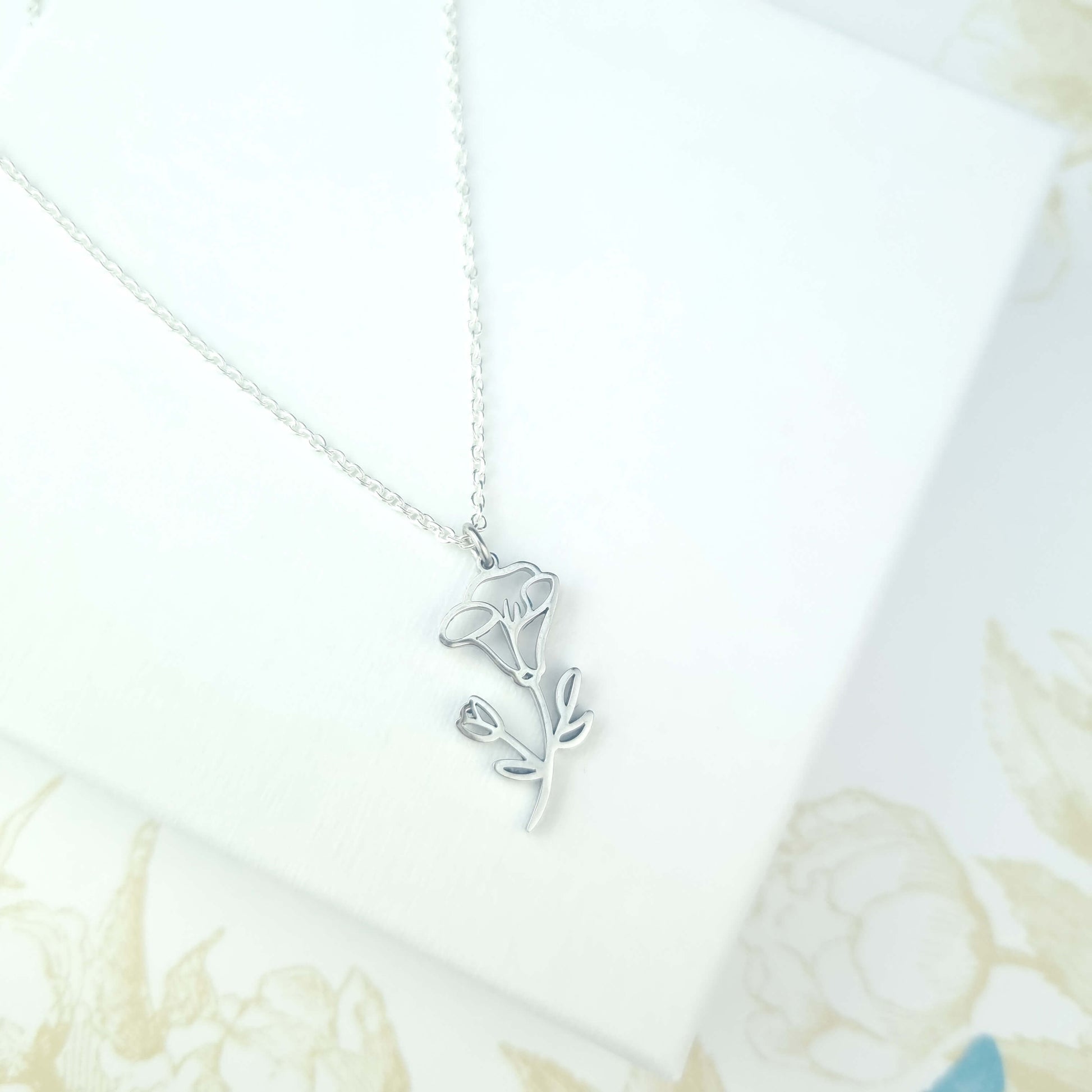 morning glory flower necklace