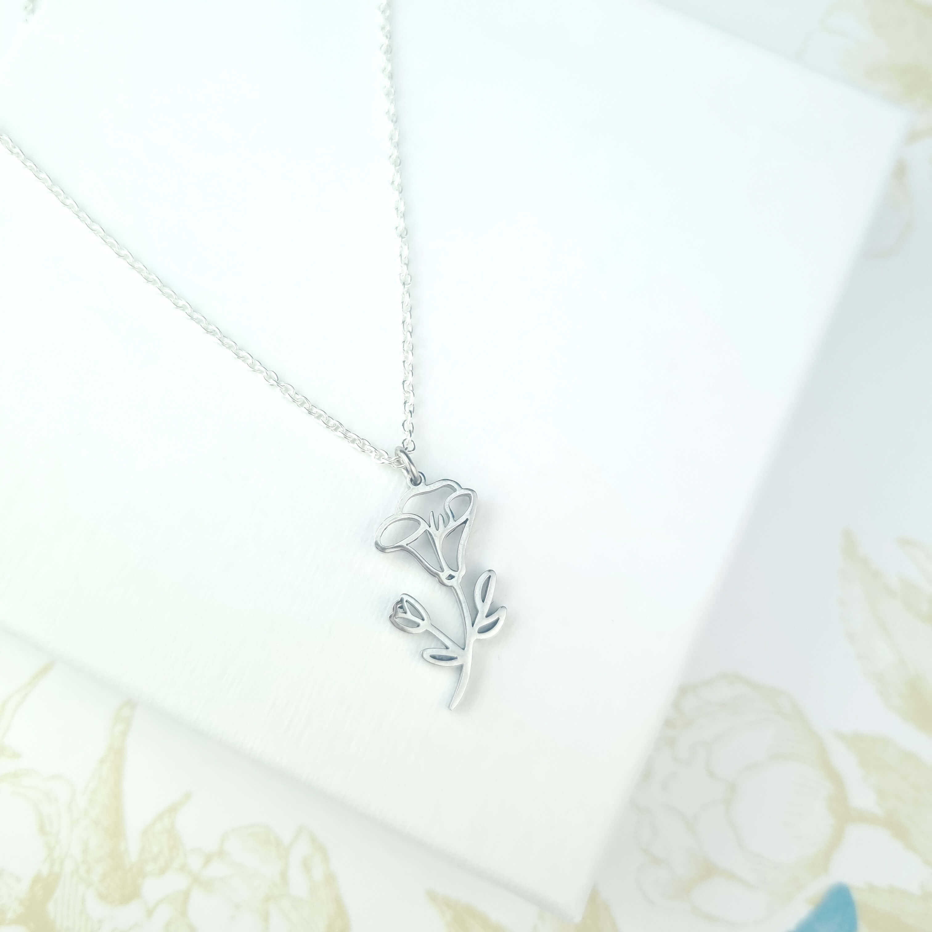 morning glory flower necklace