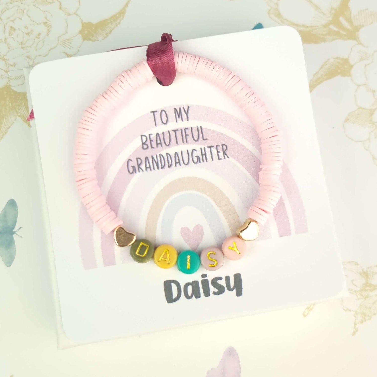 personalised name bracelet for granddaughter