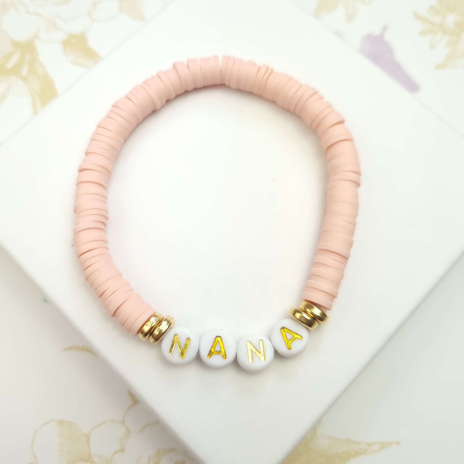 stretch bracelet with the word nana that can be personalised