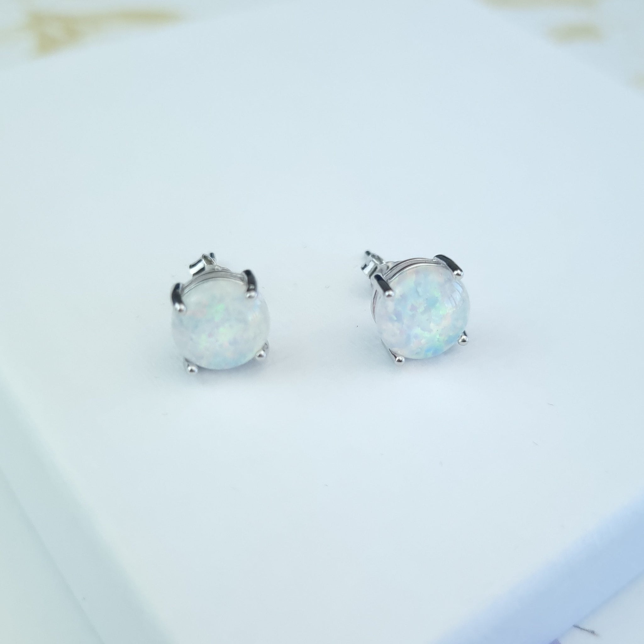 opal stud earrings