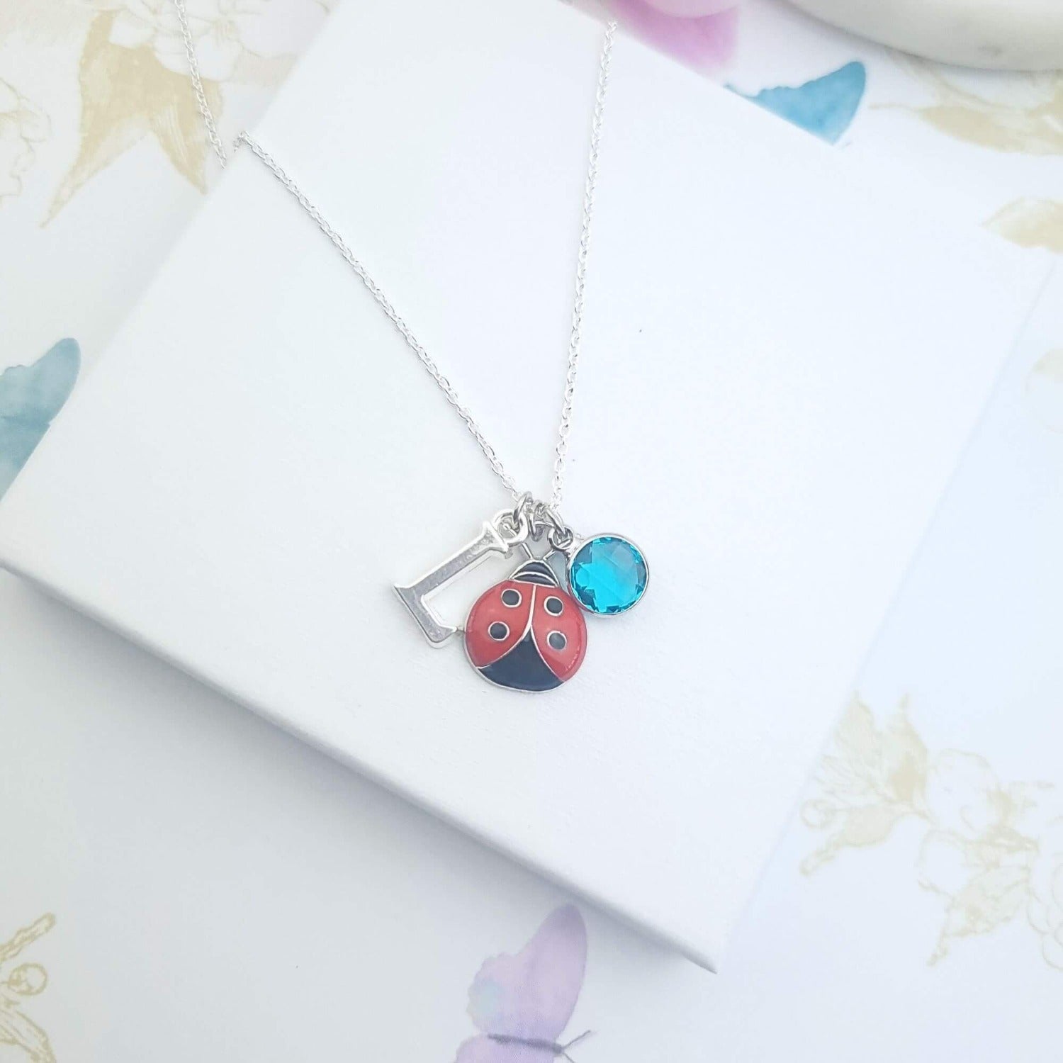 ladybug necklace silver for kids