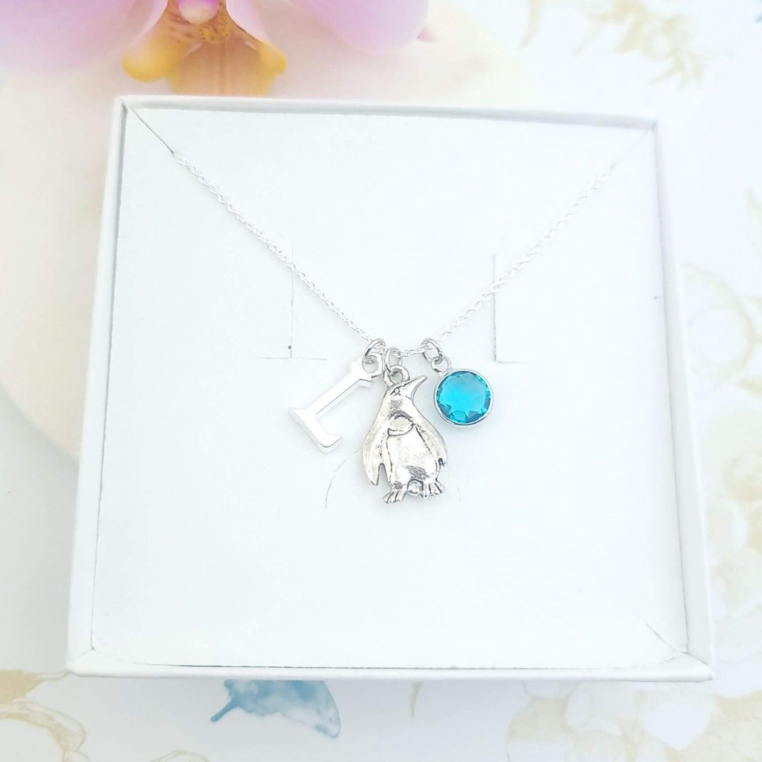 personalised penguin necklace