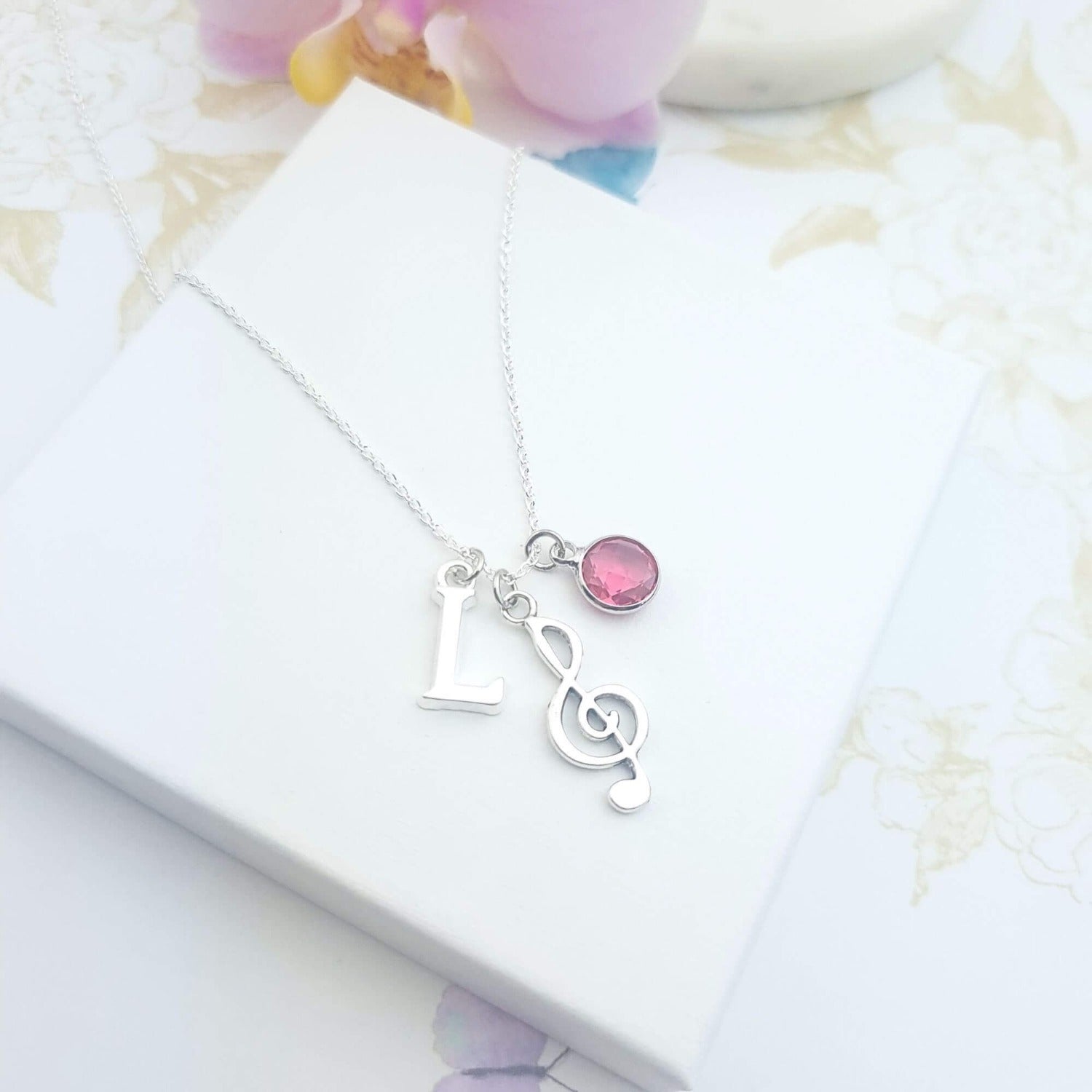 sterling silver music note necklace