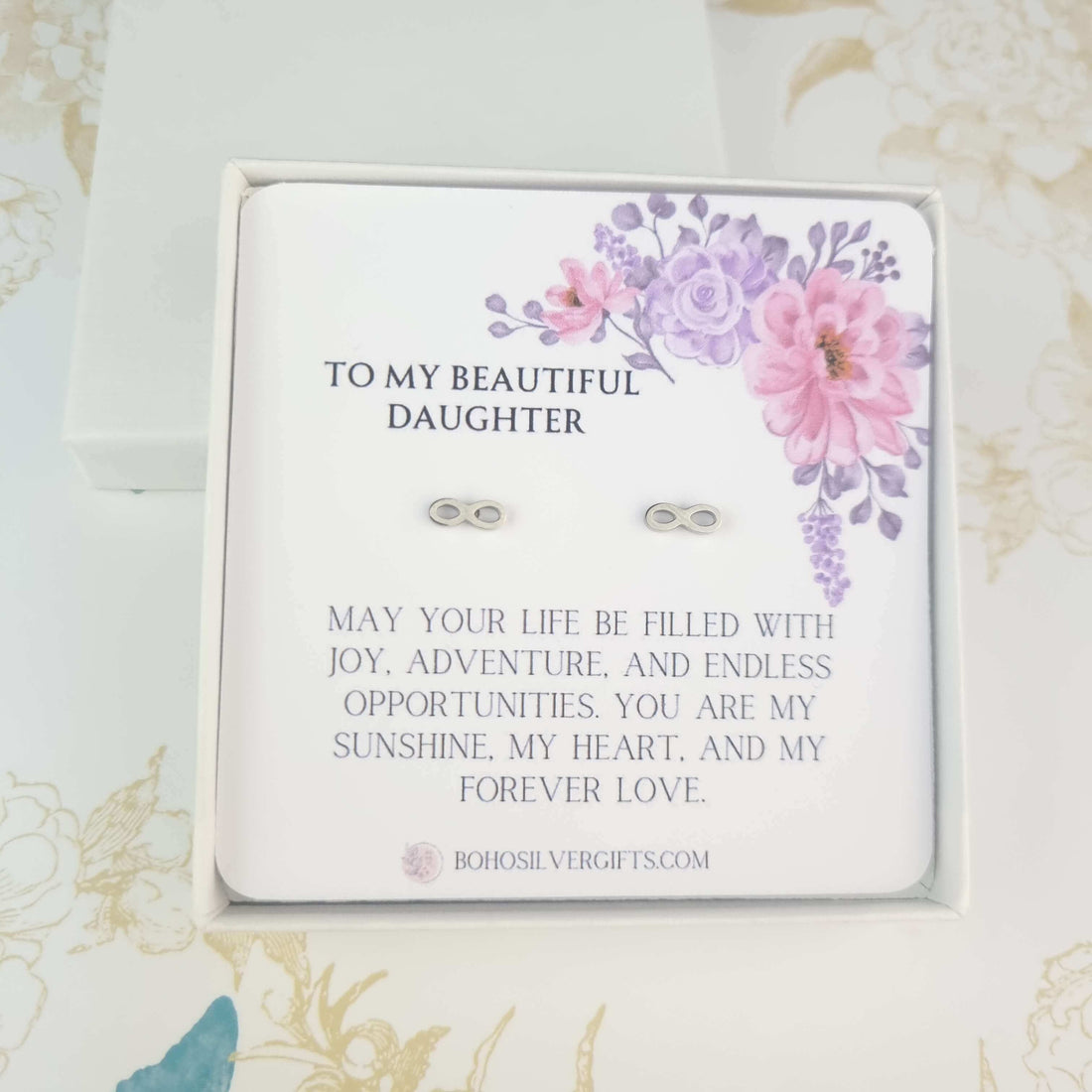 daughter gift from mum stud earrings