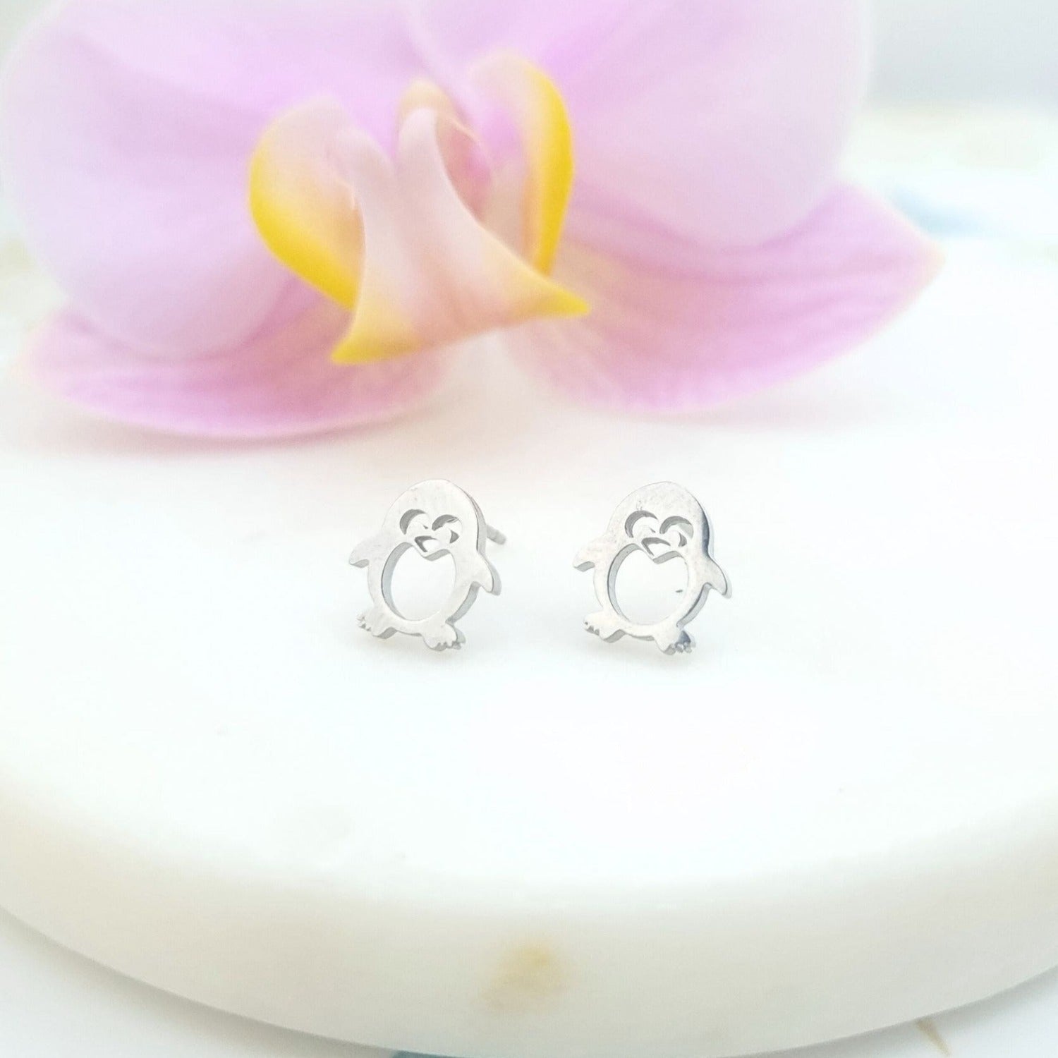 cute penguin stud earrings