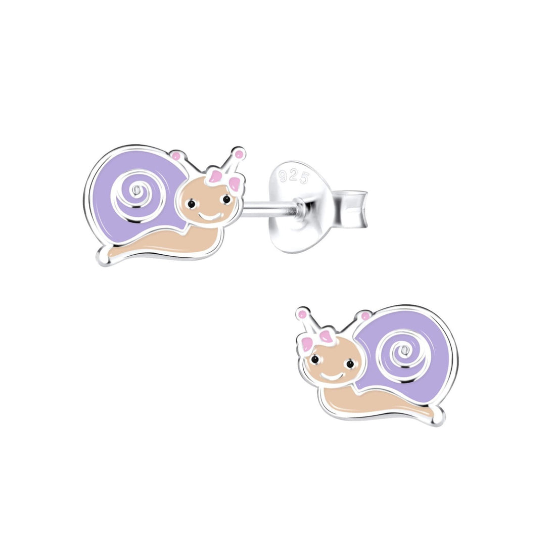 snail stud earrings in a gift box
