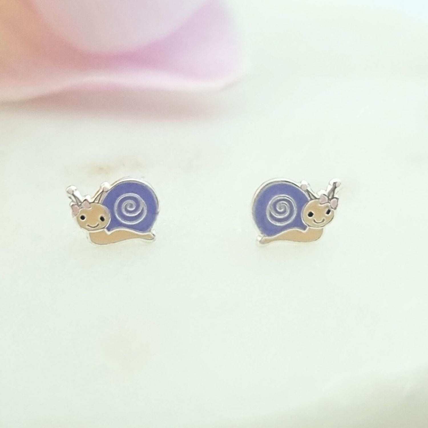 snail stud earrings in sterling silver