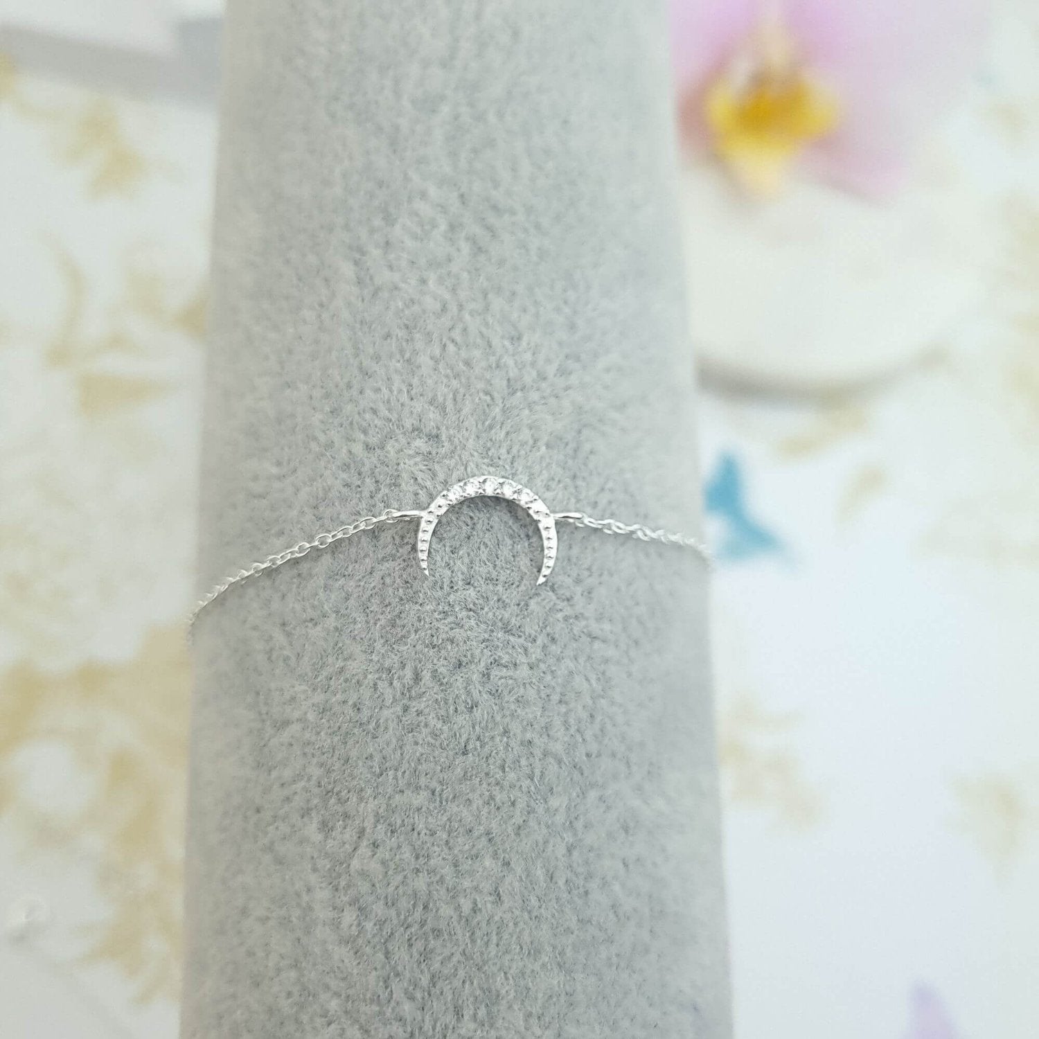 half moon sterling silver bracelet