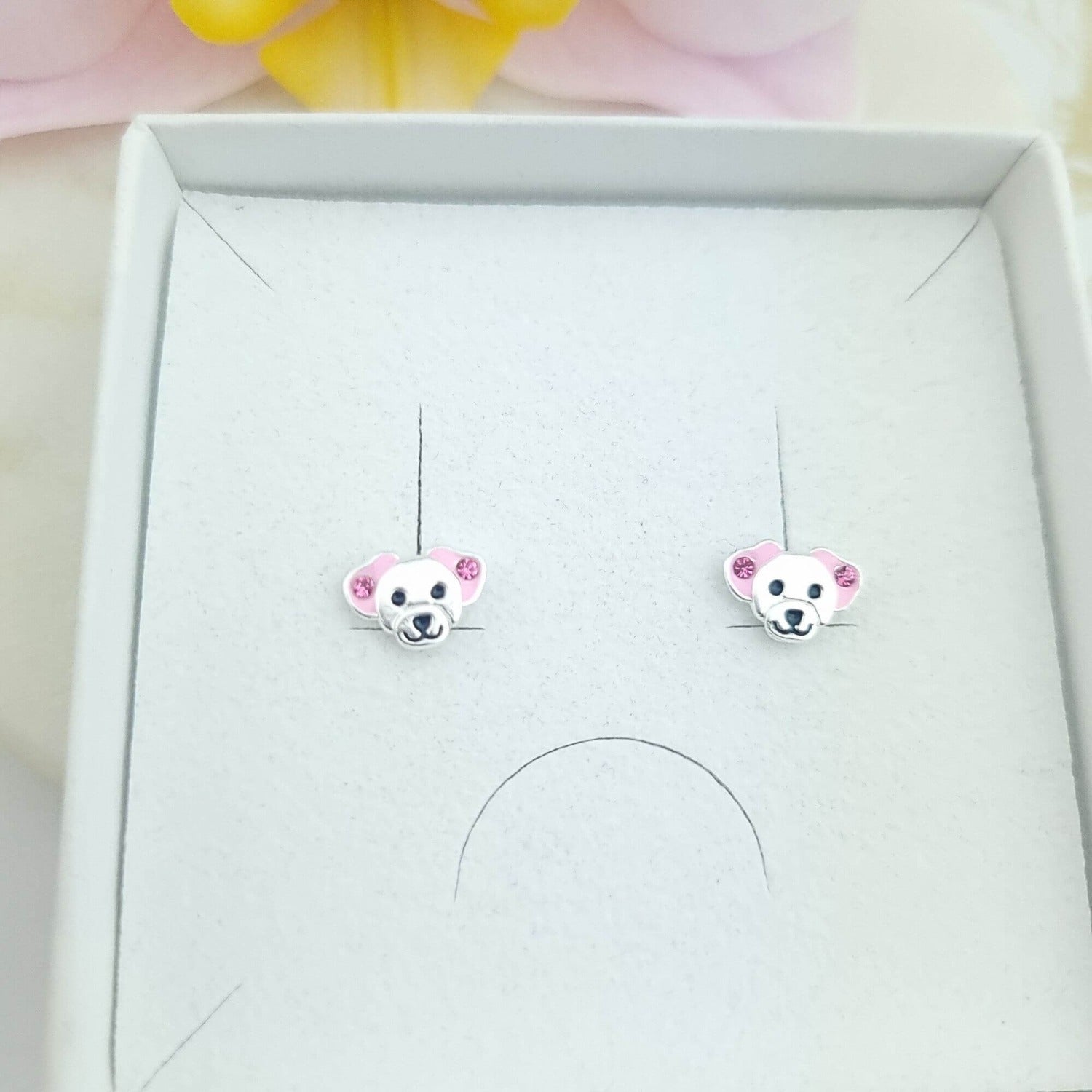 cute little dog stud earrings