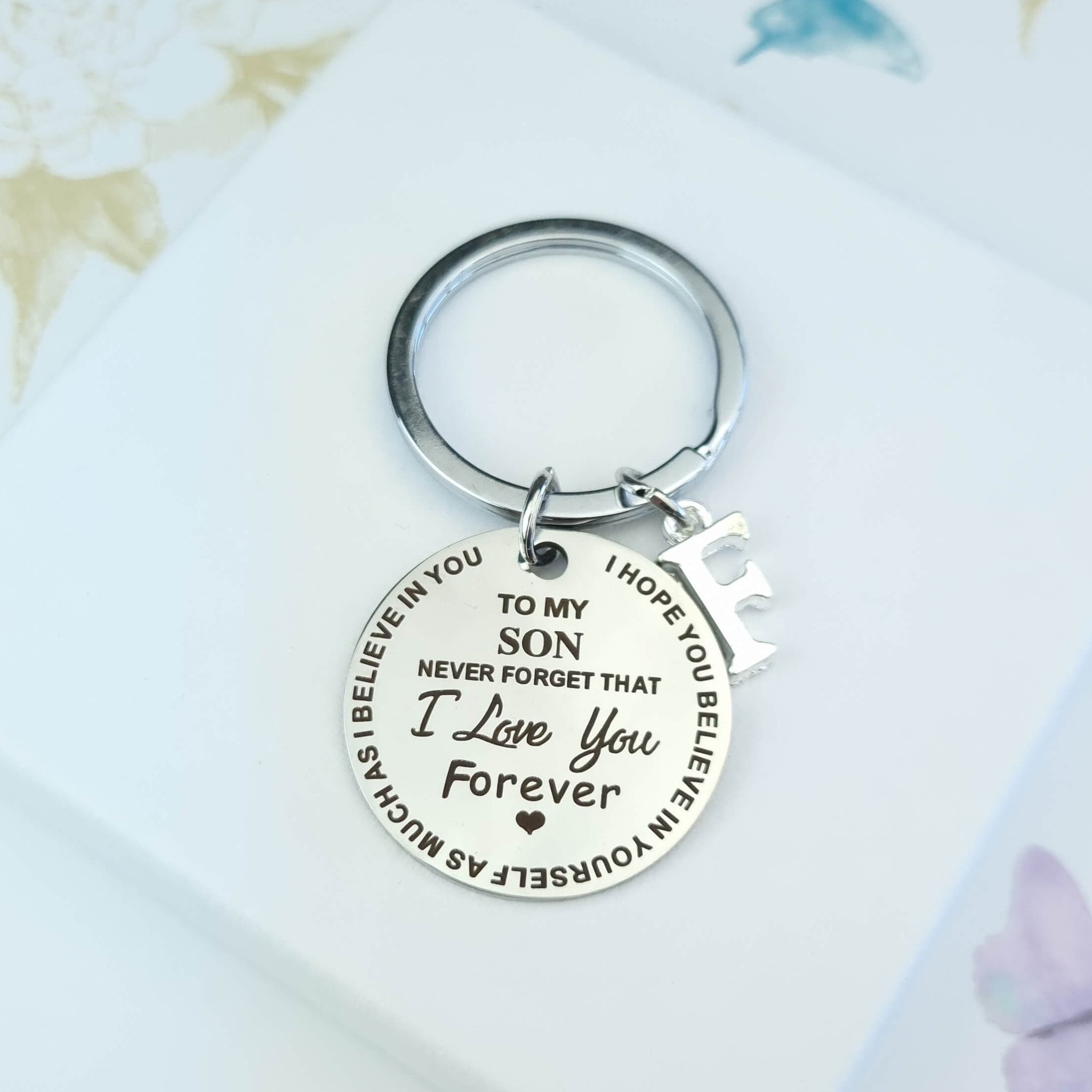 To my son personalised keyring