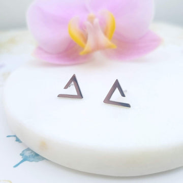 triangle stud earrings
