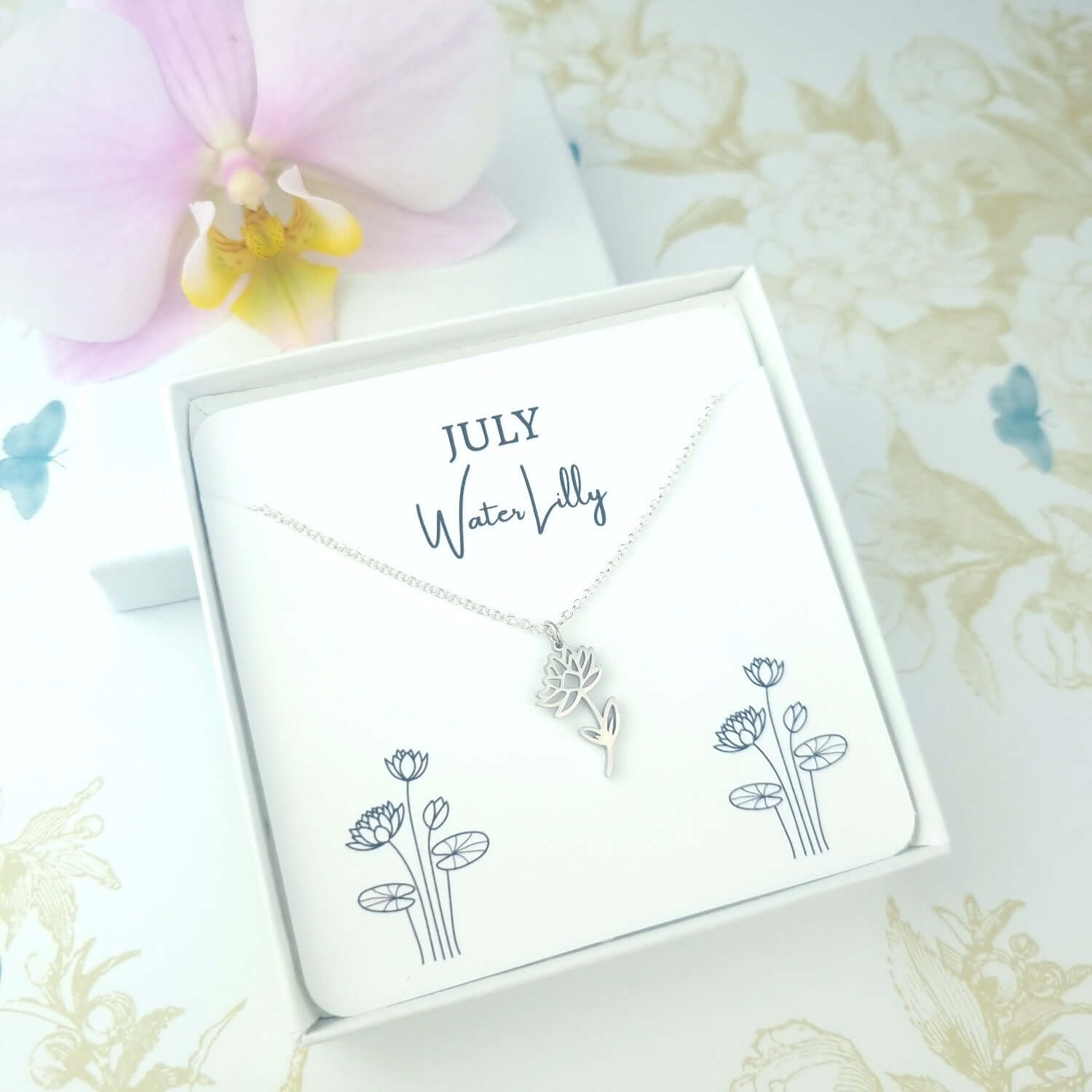 July birth flower necklace