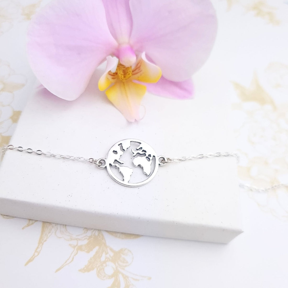 world map bracelet