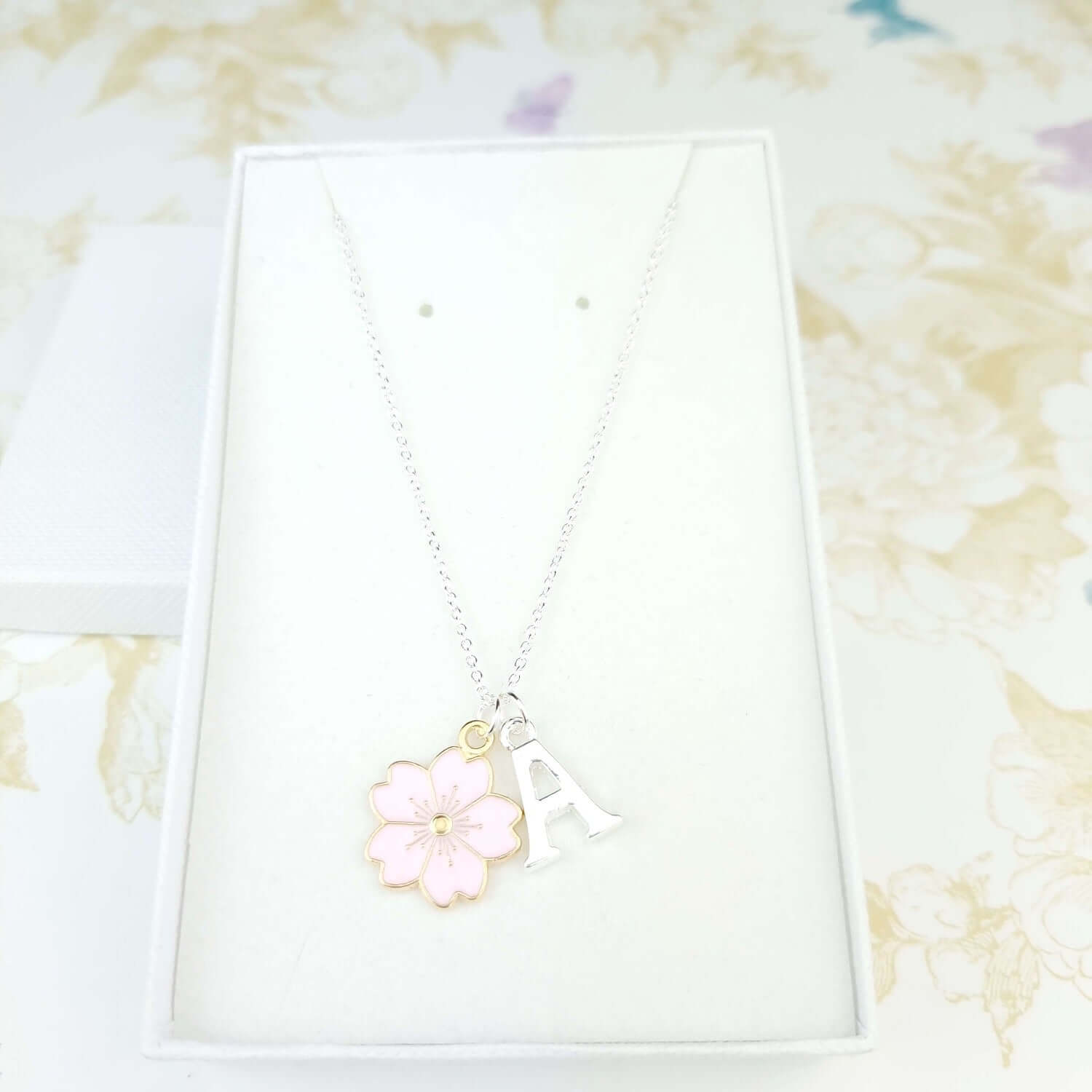 Personalised sakura blossom necklace