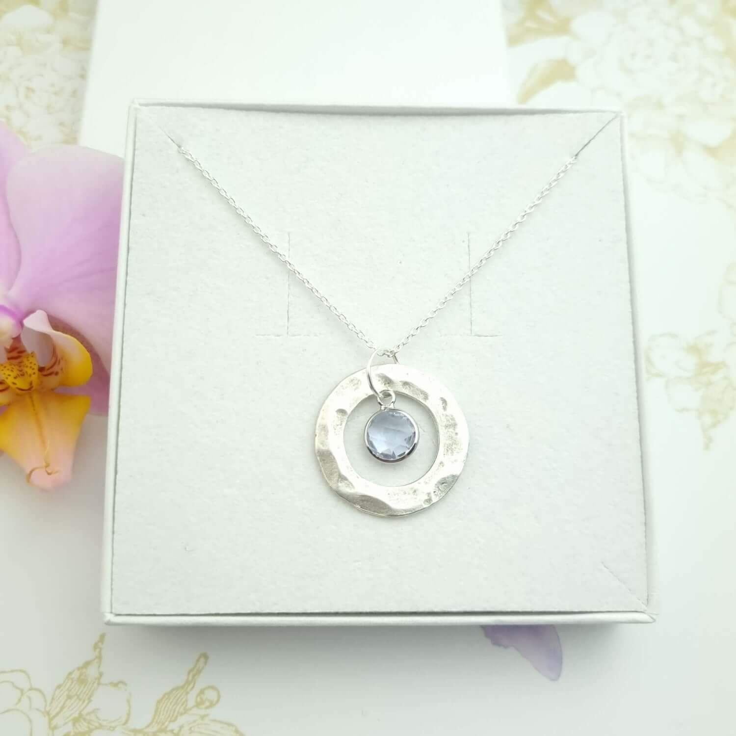 Sterling silver June birthstone necklace