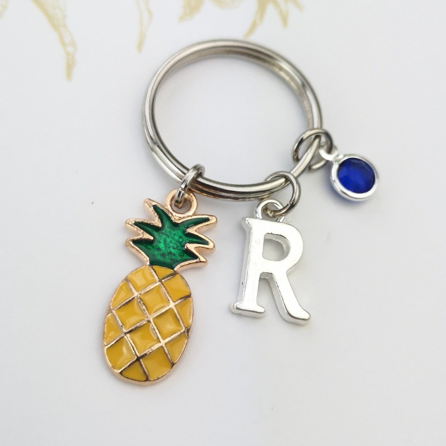 Personalised pineapple key ring