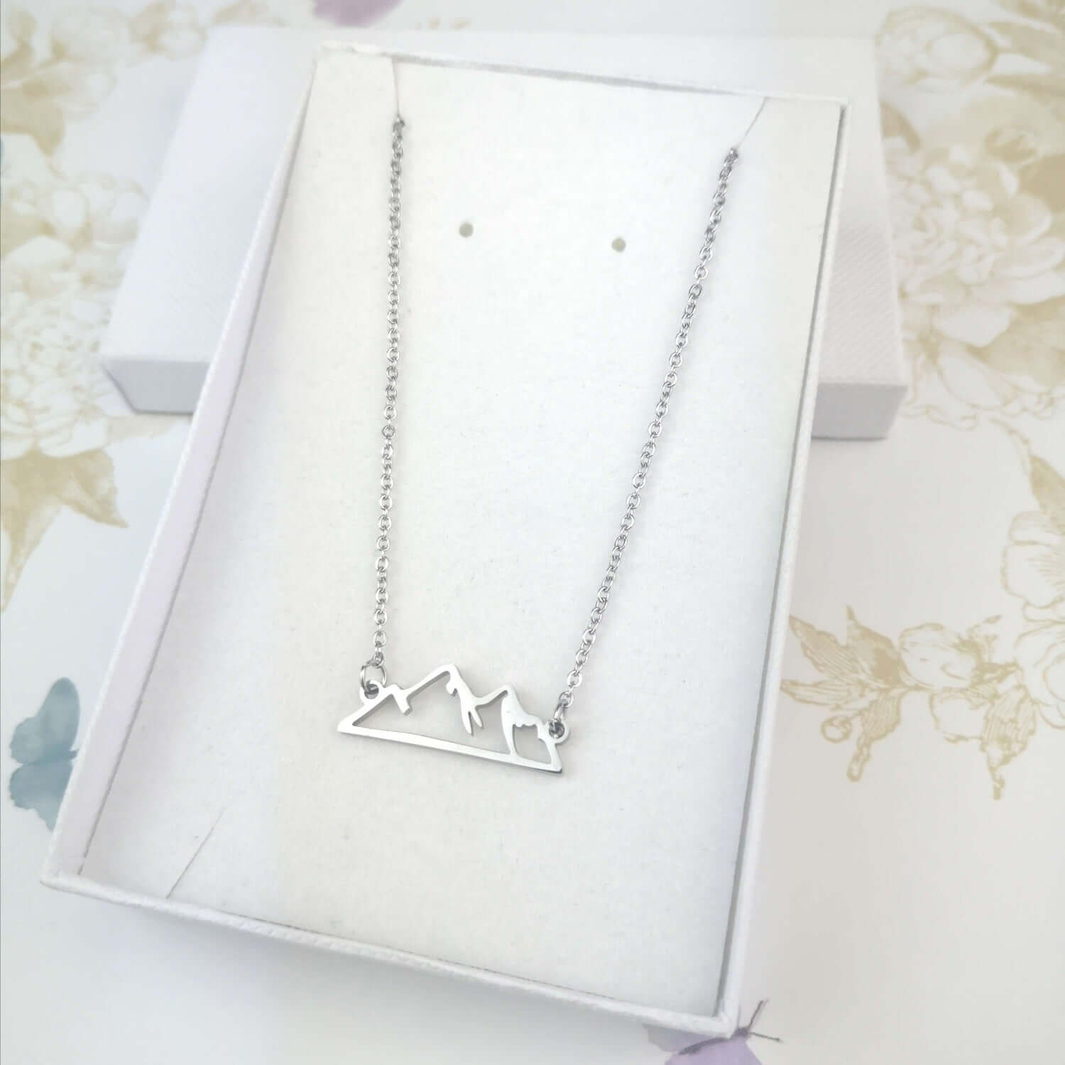 Mountain necklace in a gift box
