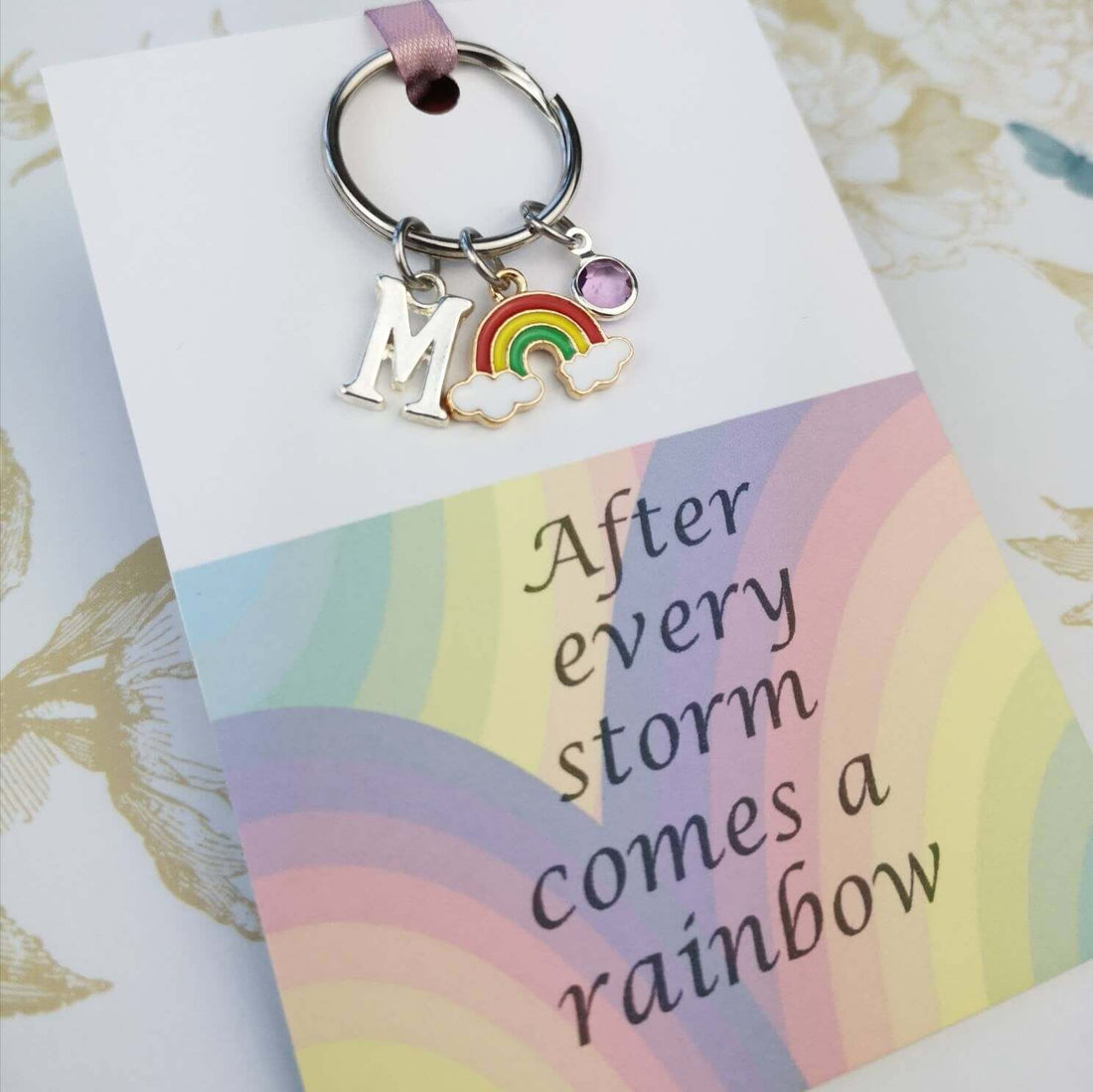 after every storm comes a rainbow keyring