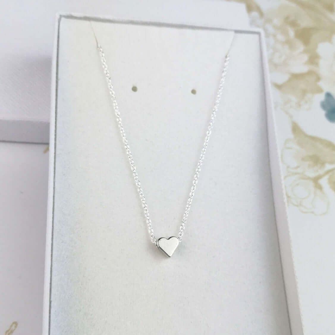 Sterling silver necklace with heart  pendant in a gift box