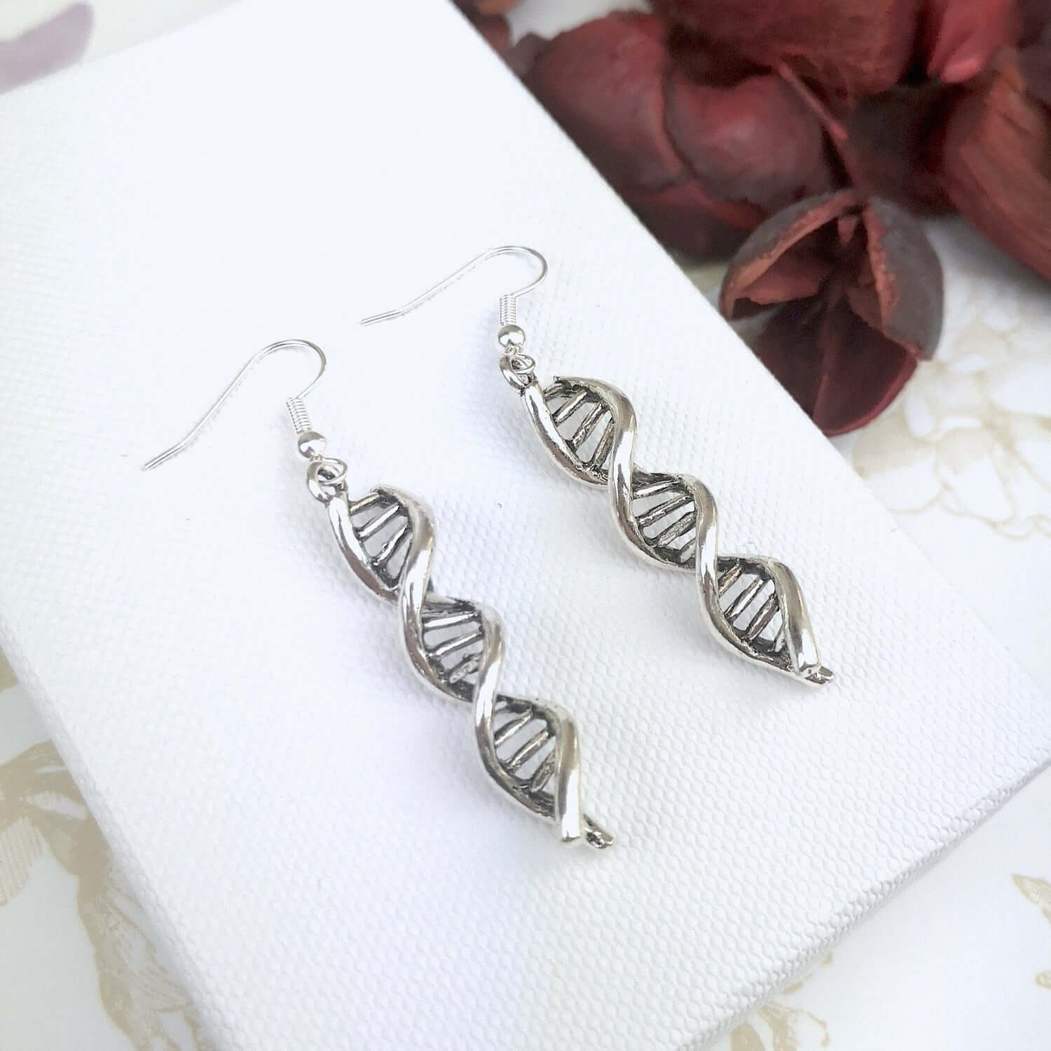 DNA earrings dangle drop