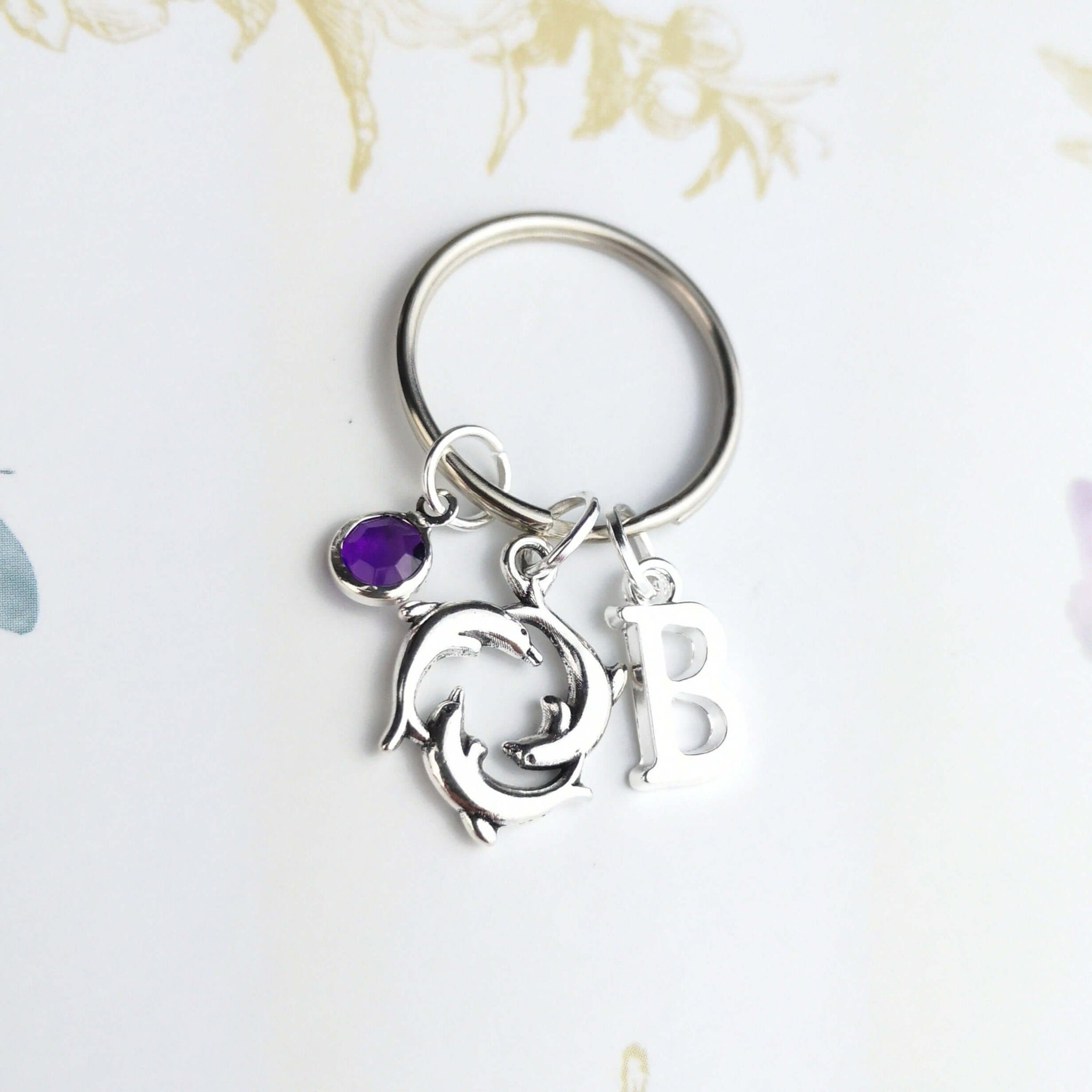 personalised dolphin keyring