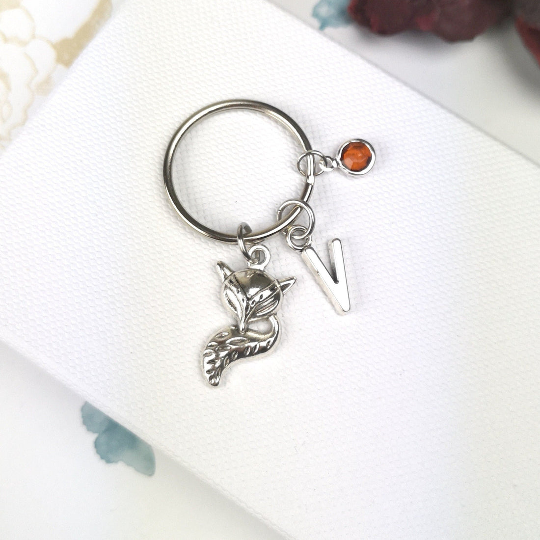 personalised fox keyring