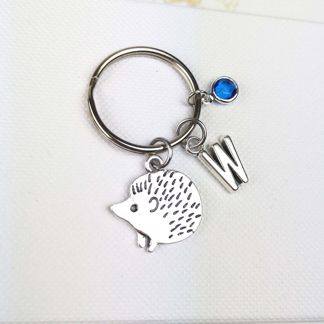 personalised hedgehog keyring