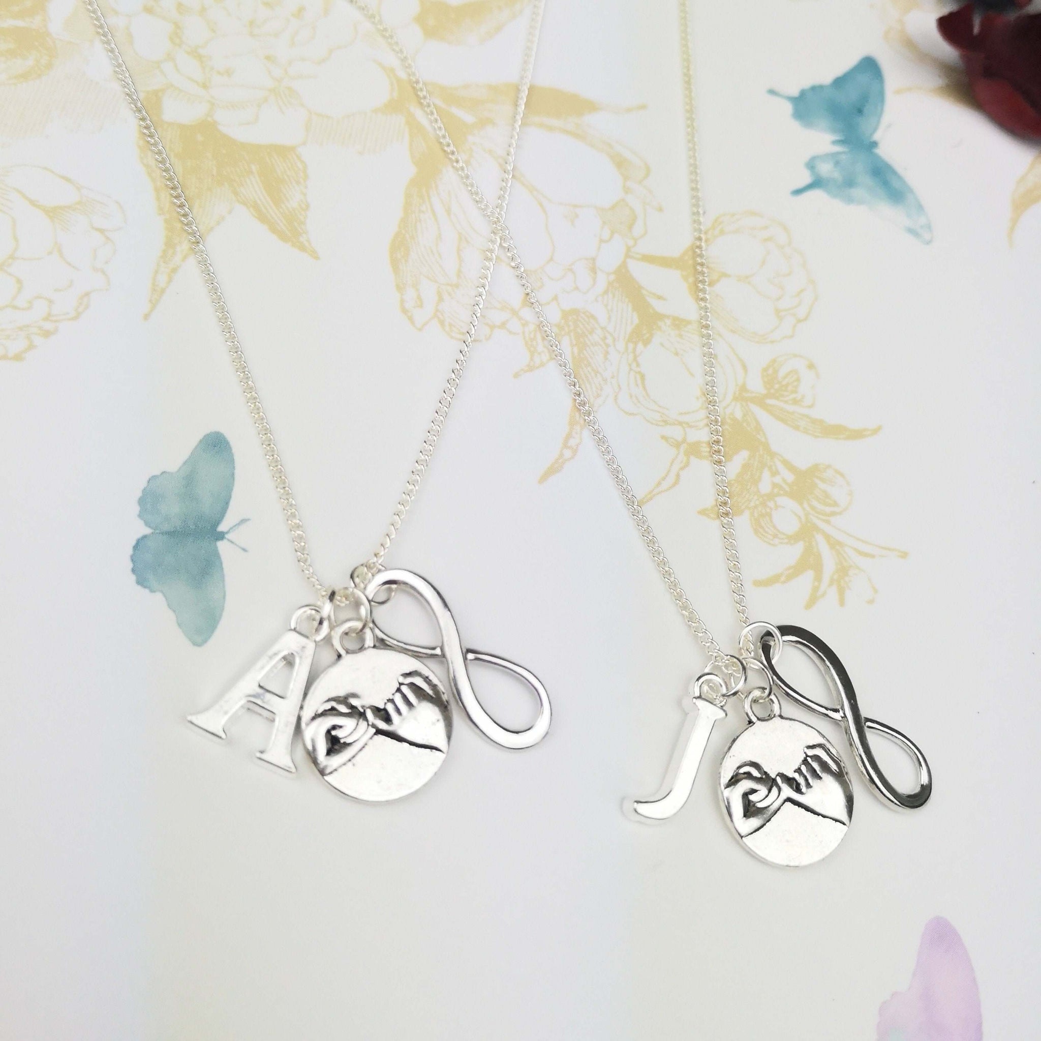 Pinky promise personalised necklaces set of 2