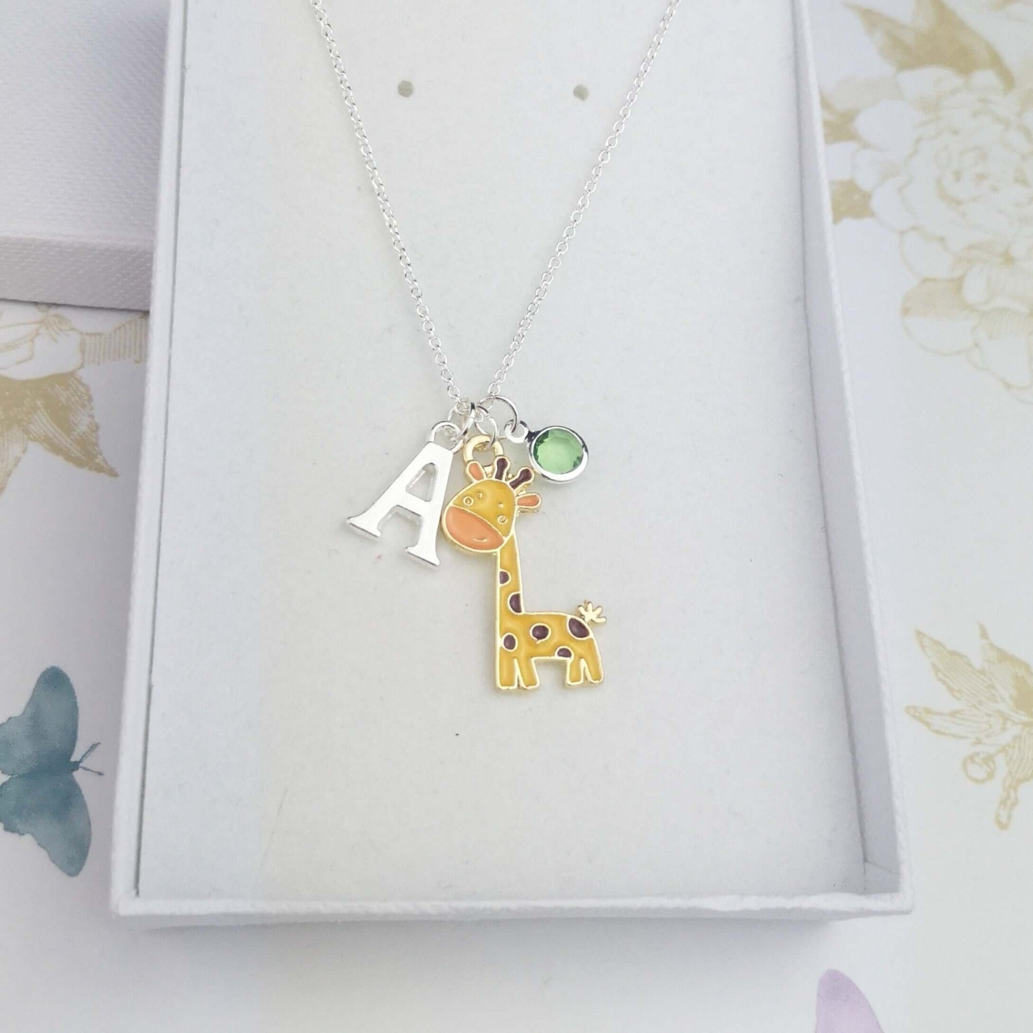 personalised giraffe necklace