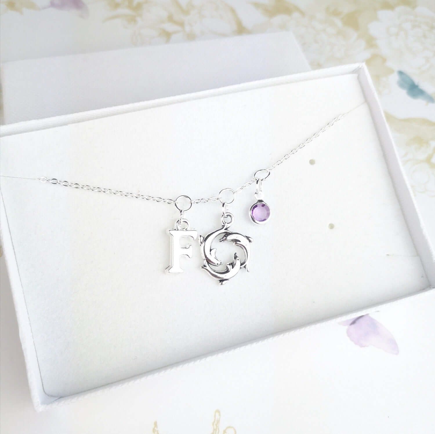 personalised silver dolphin bracelet