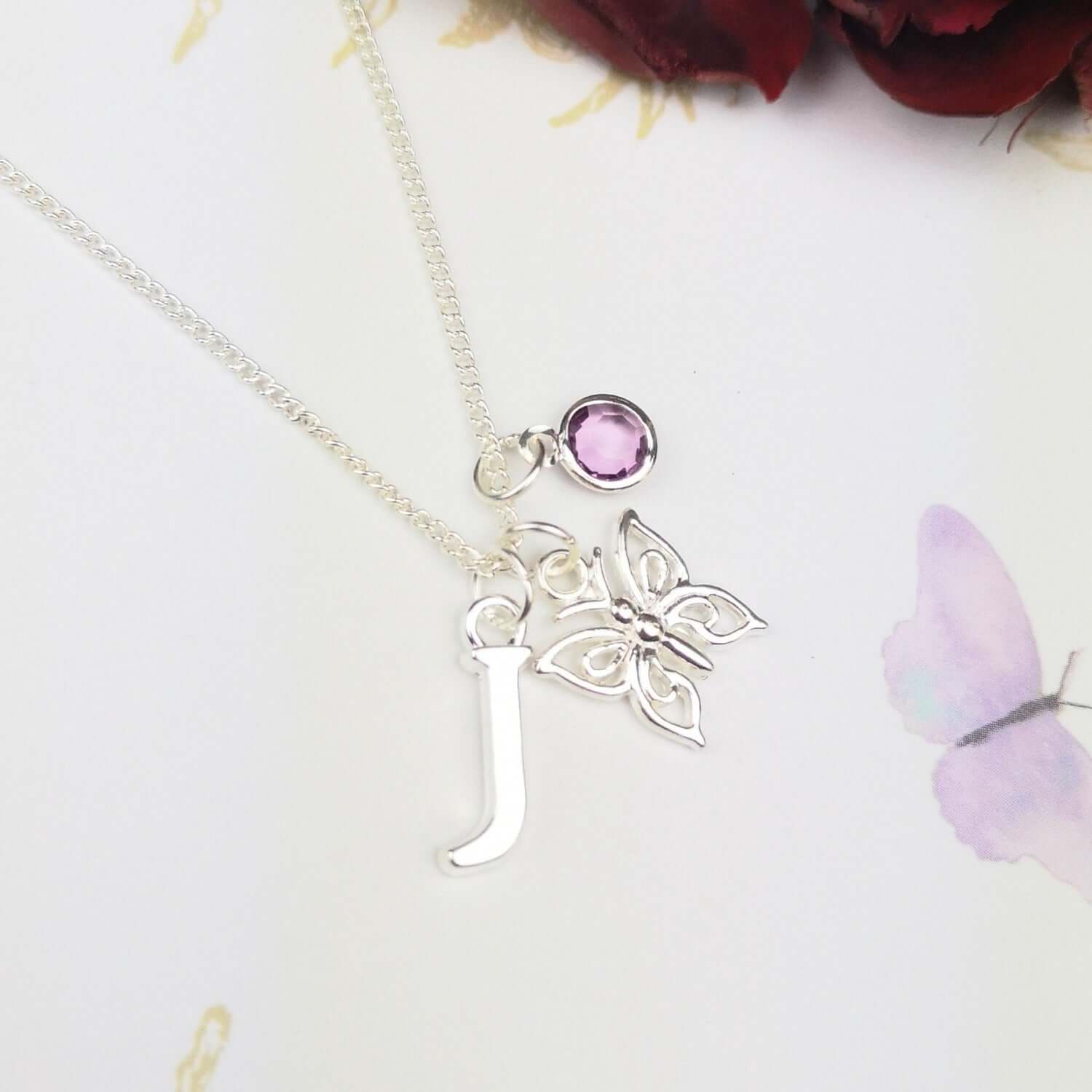 Personalised butterfly necklace
