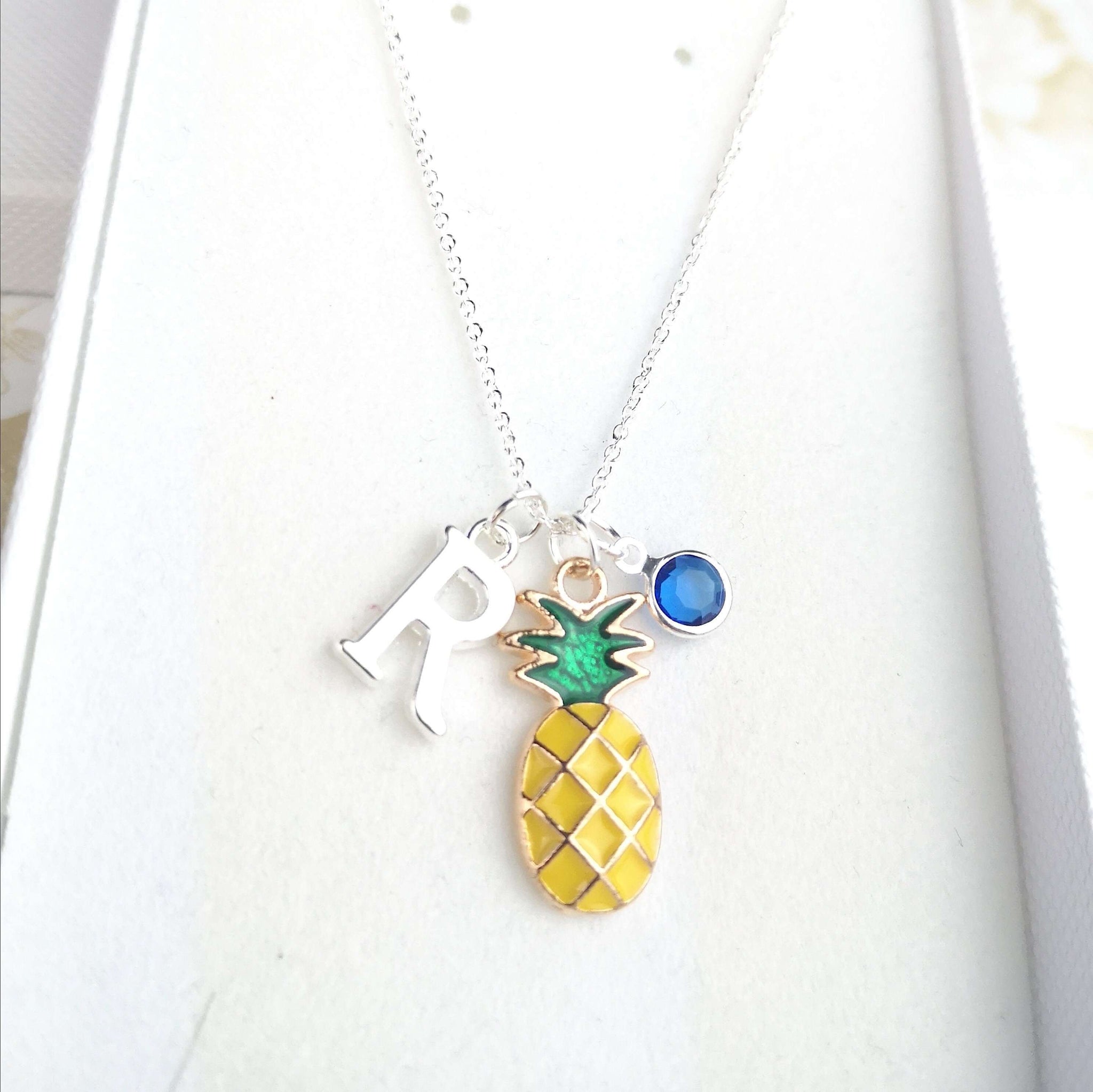 pineapple necklace in a gift box