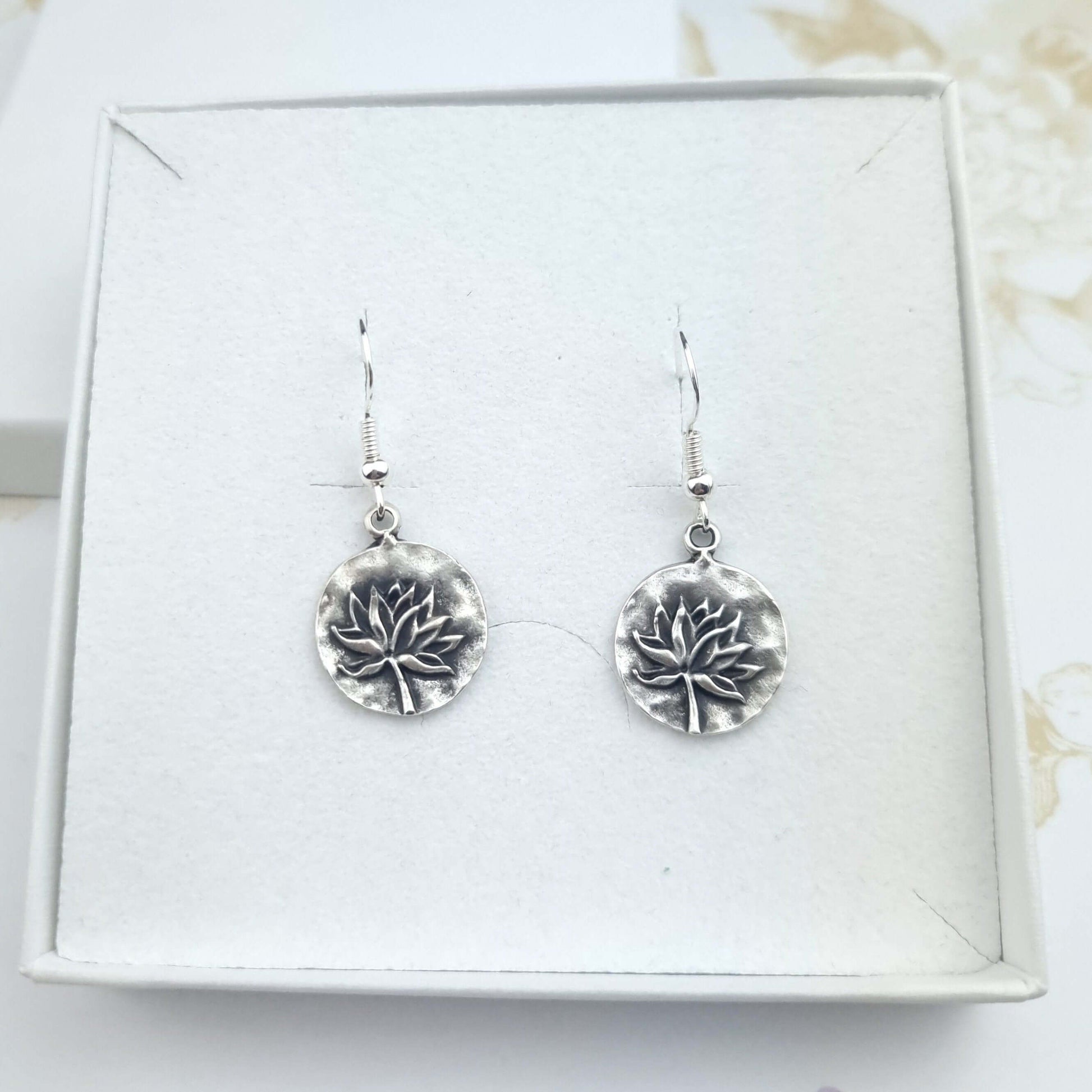 lotus flower earrings in boho style