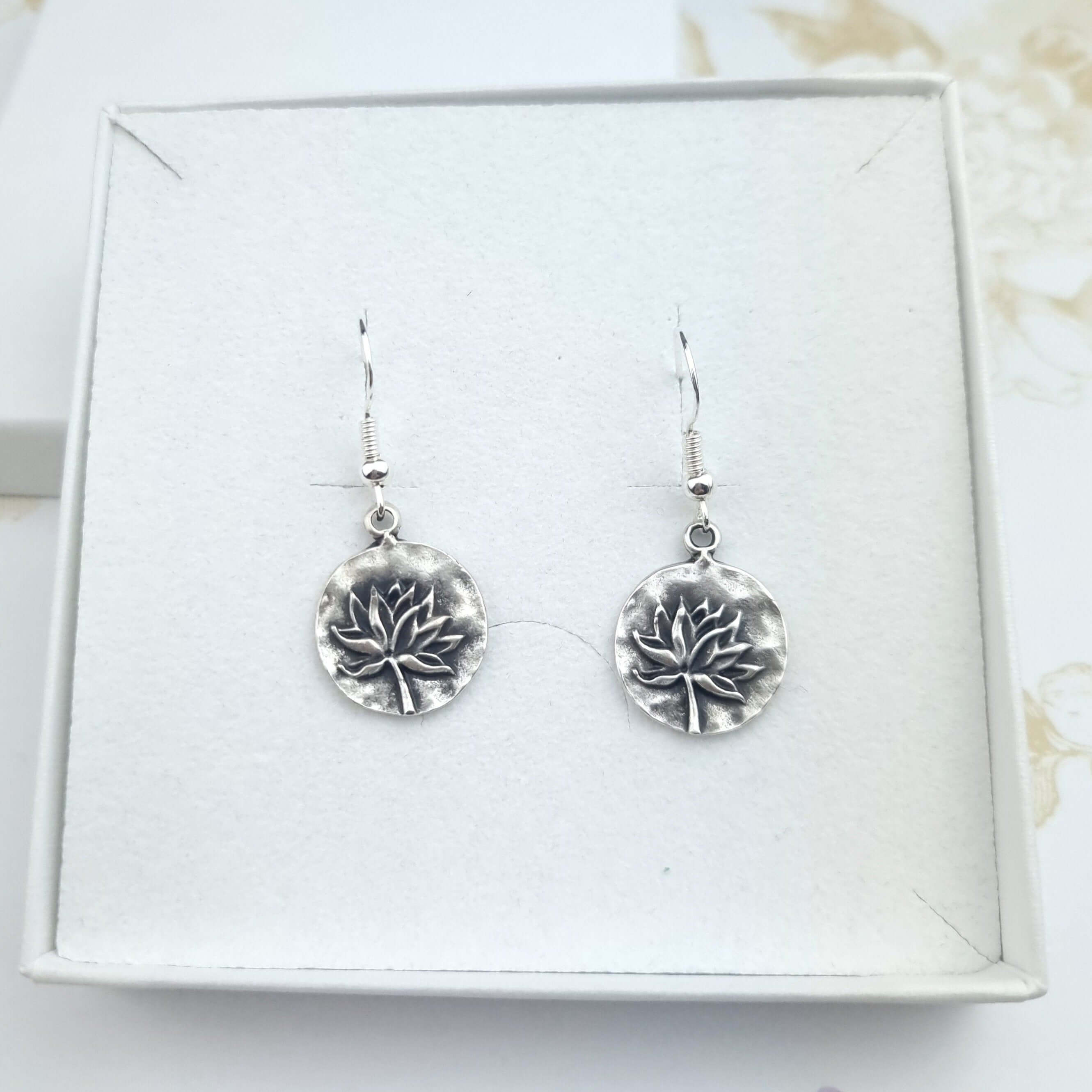 lotus flower earrings in boho style