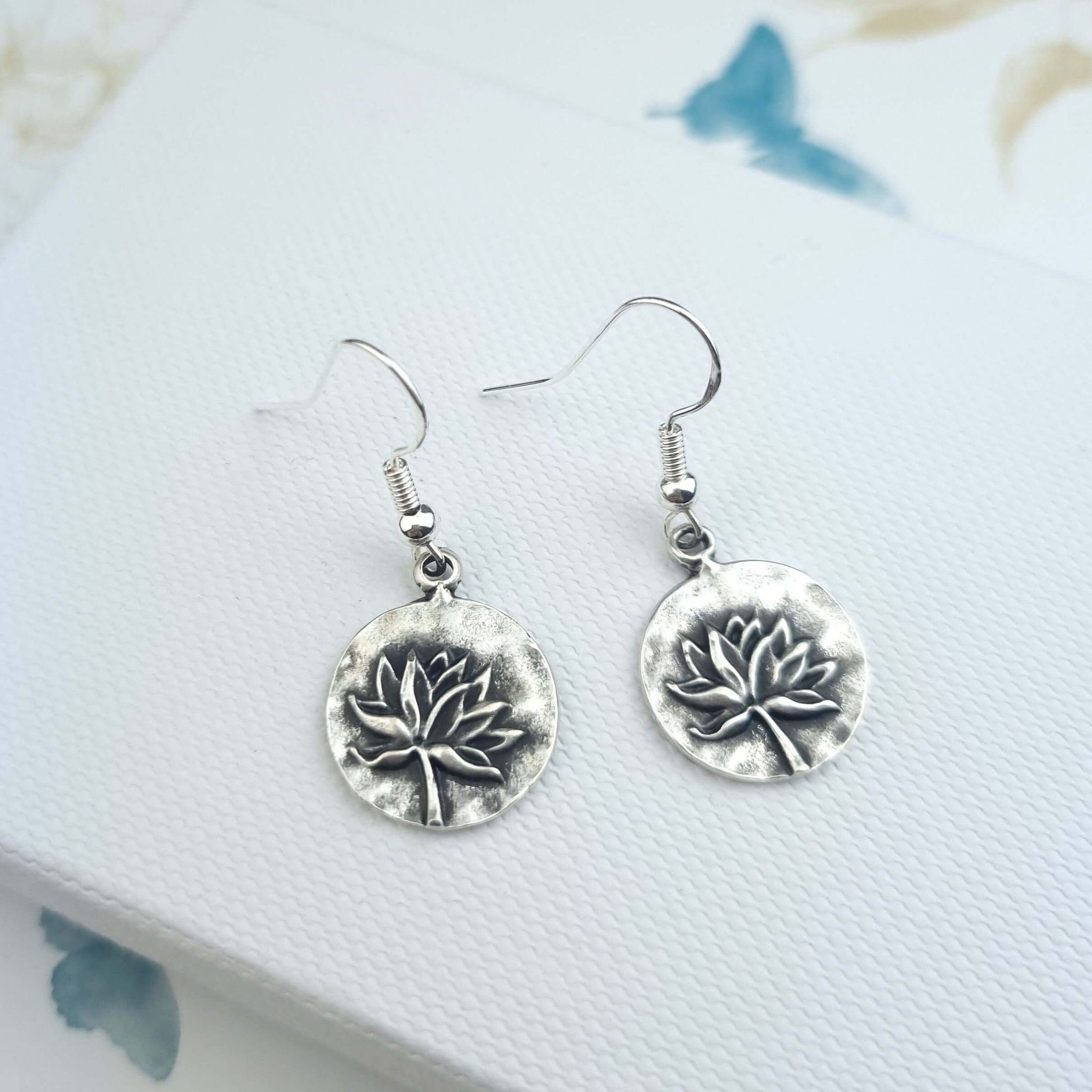 Sterling Silver lotus flower earrings
