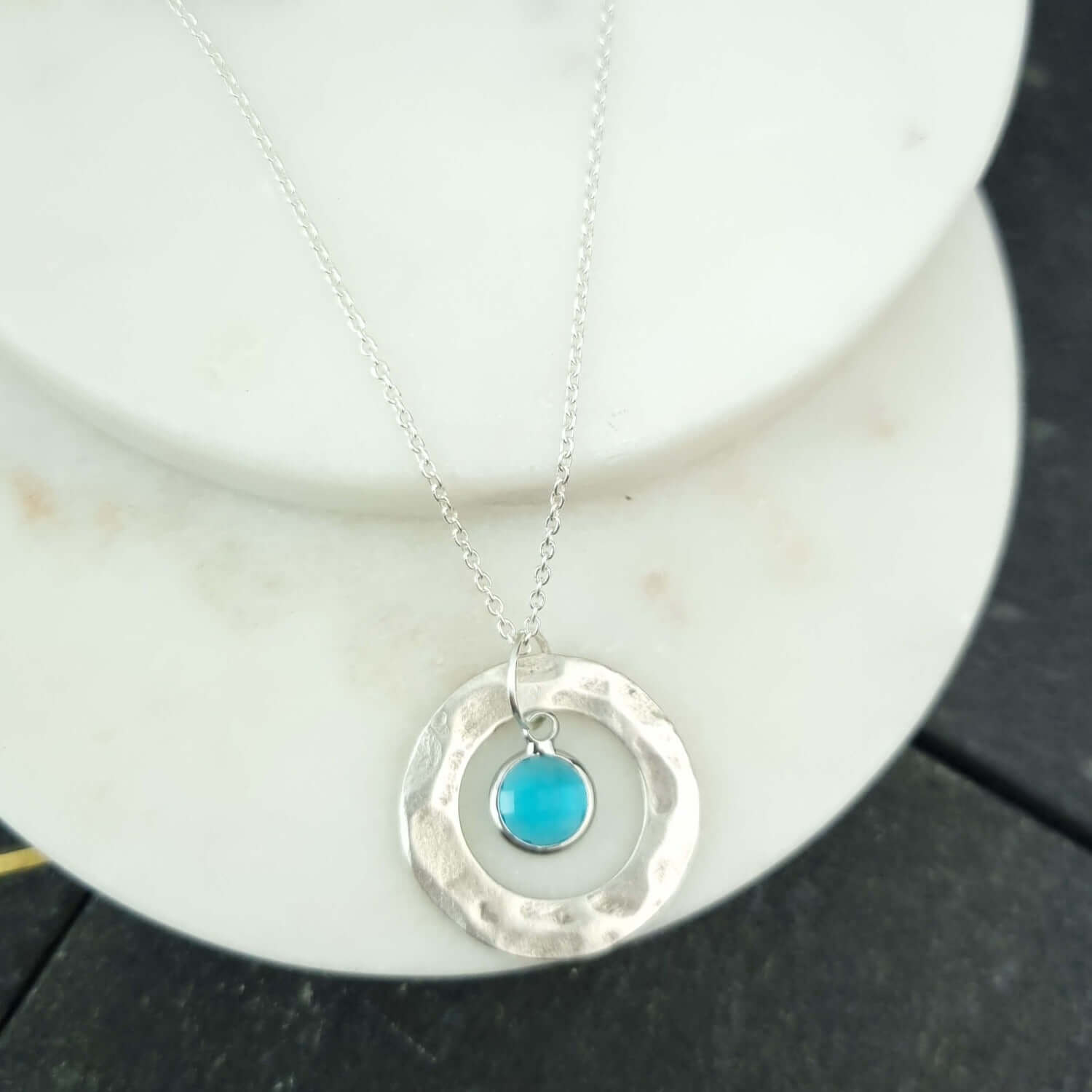 March birthstone necklace