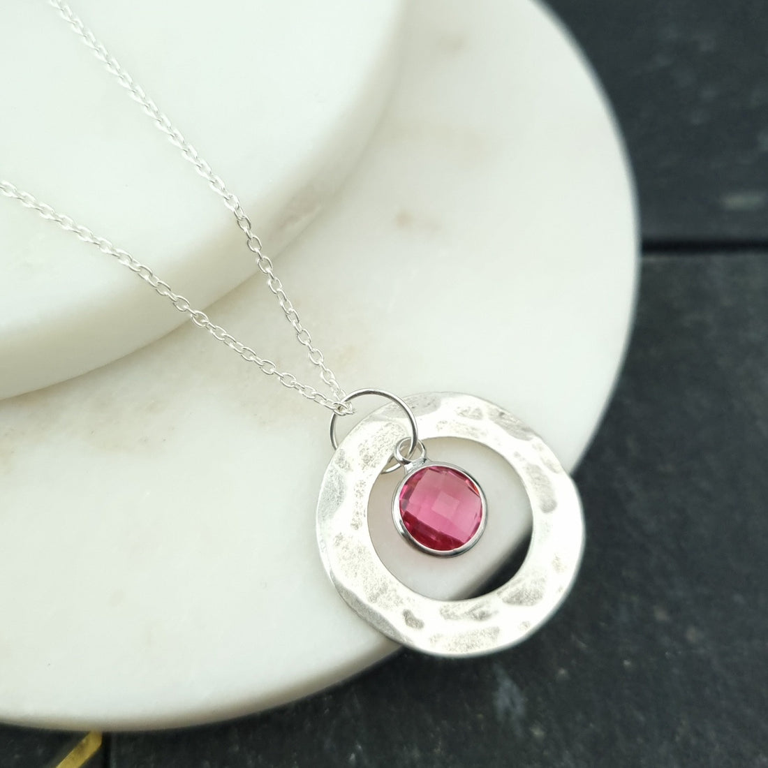 October birthstone necklace