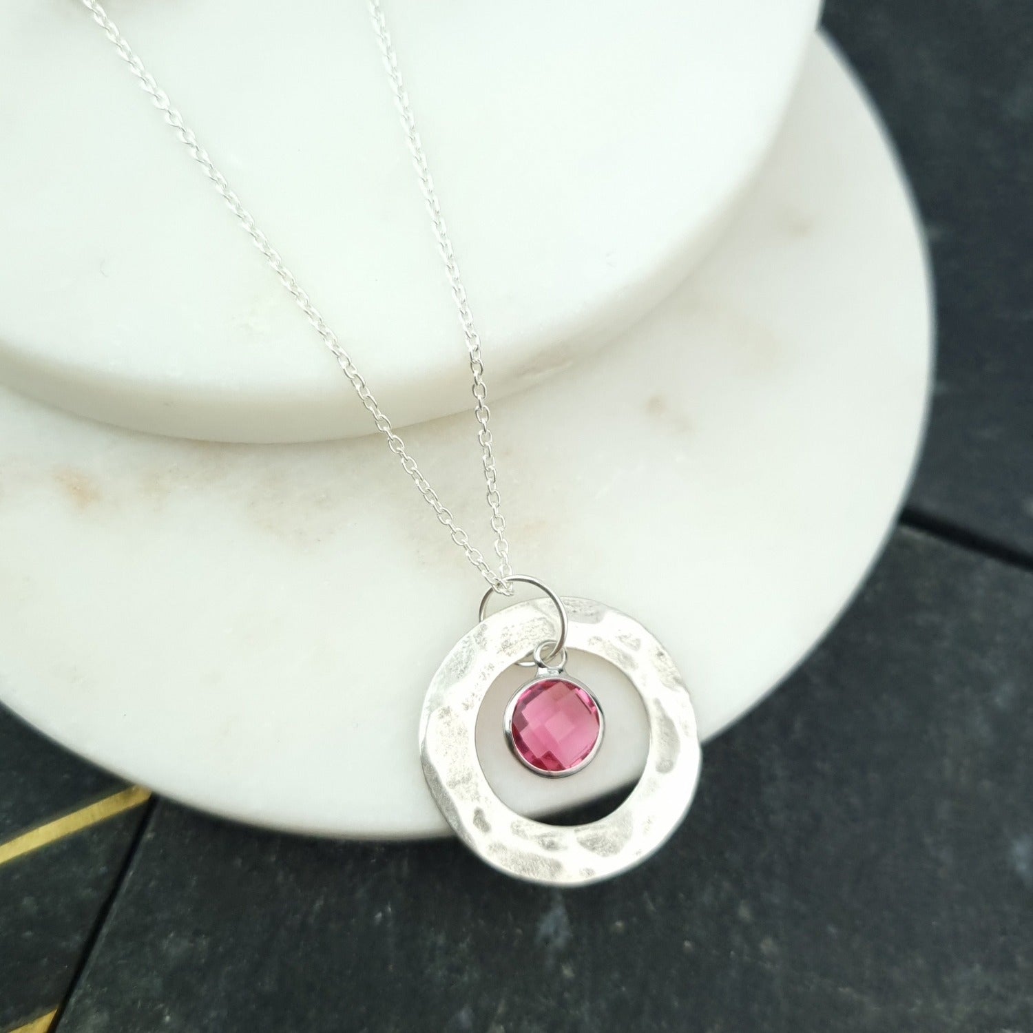 October birthstone necklace