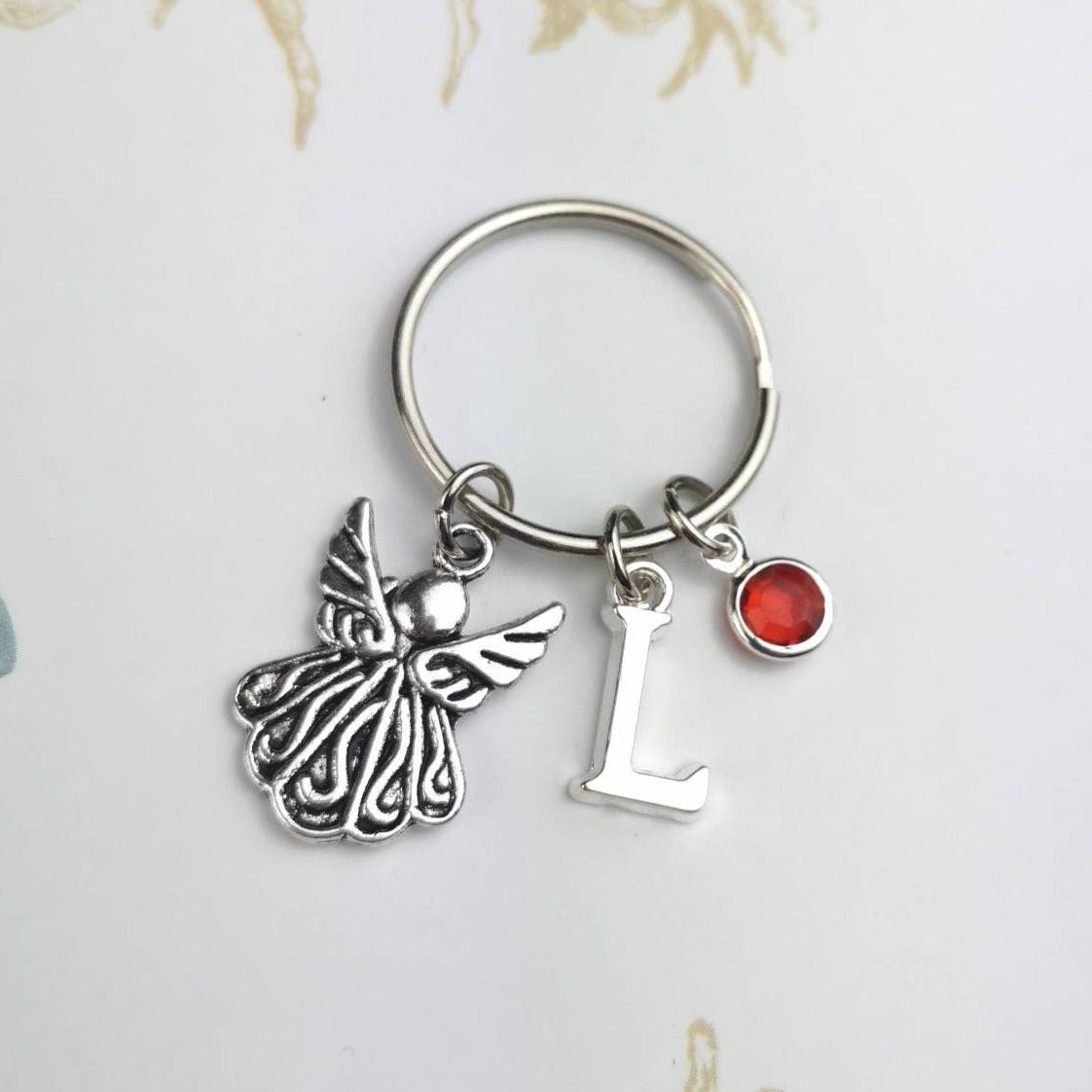 Personalised angel keyring