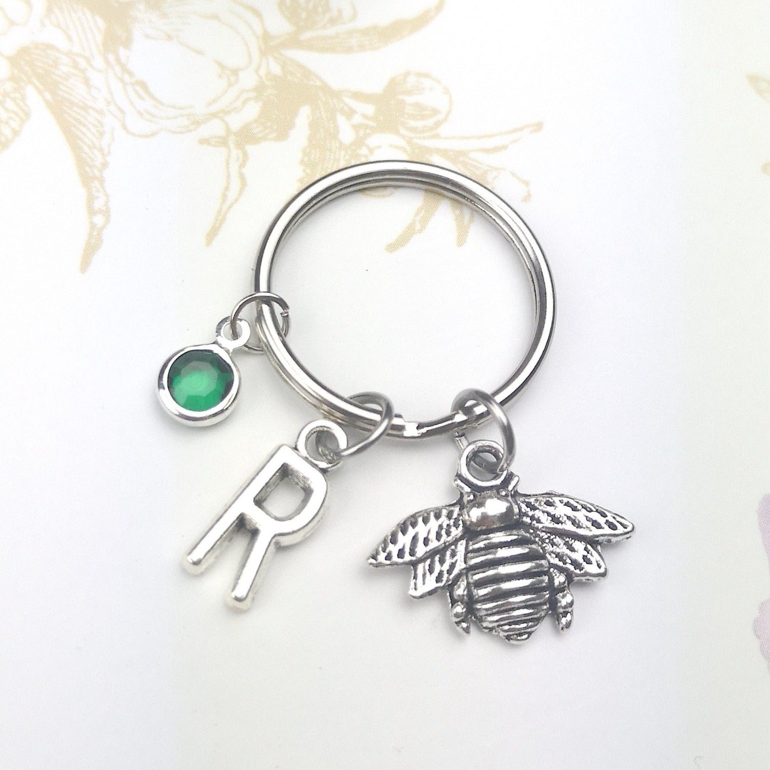 Personalised bee keyring