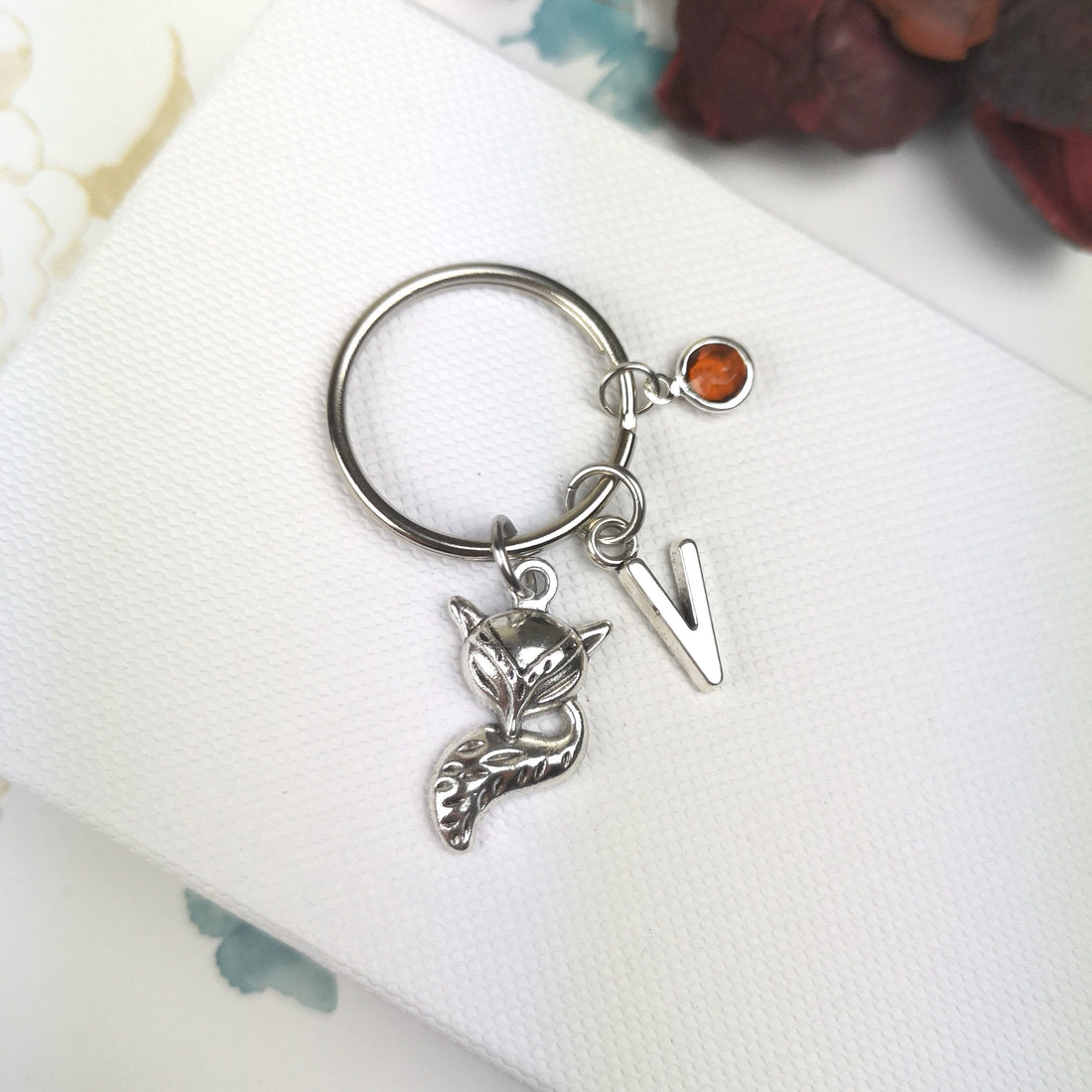 personalised fox keyring