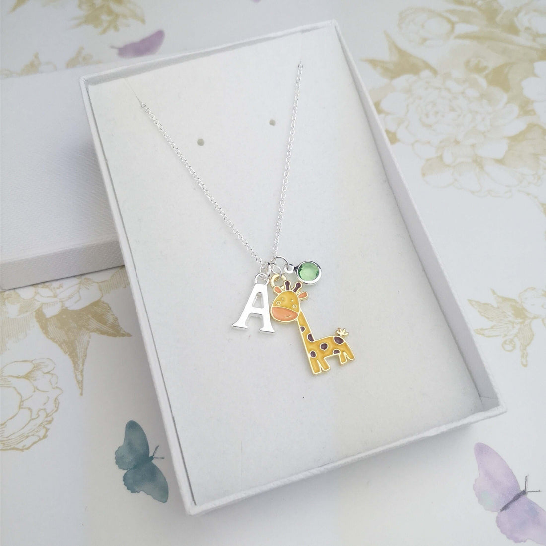 personalised giraffe necklace