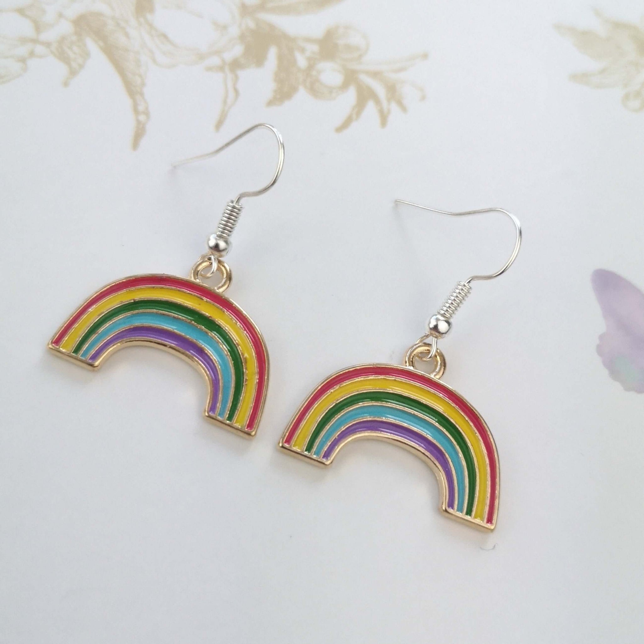 Rainbow drop dangle earrings