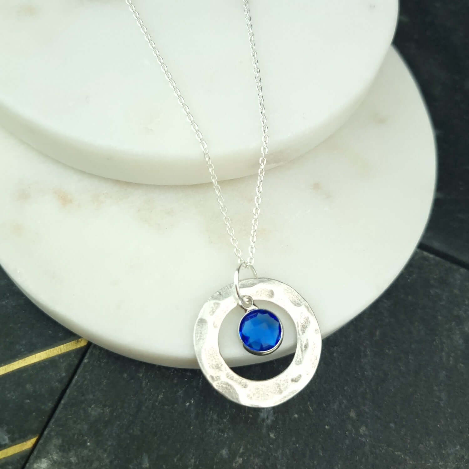 Sapphire September birthstone necklace