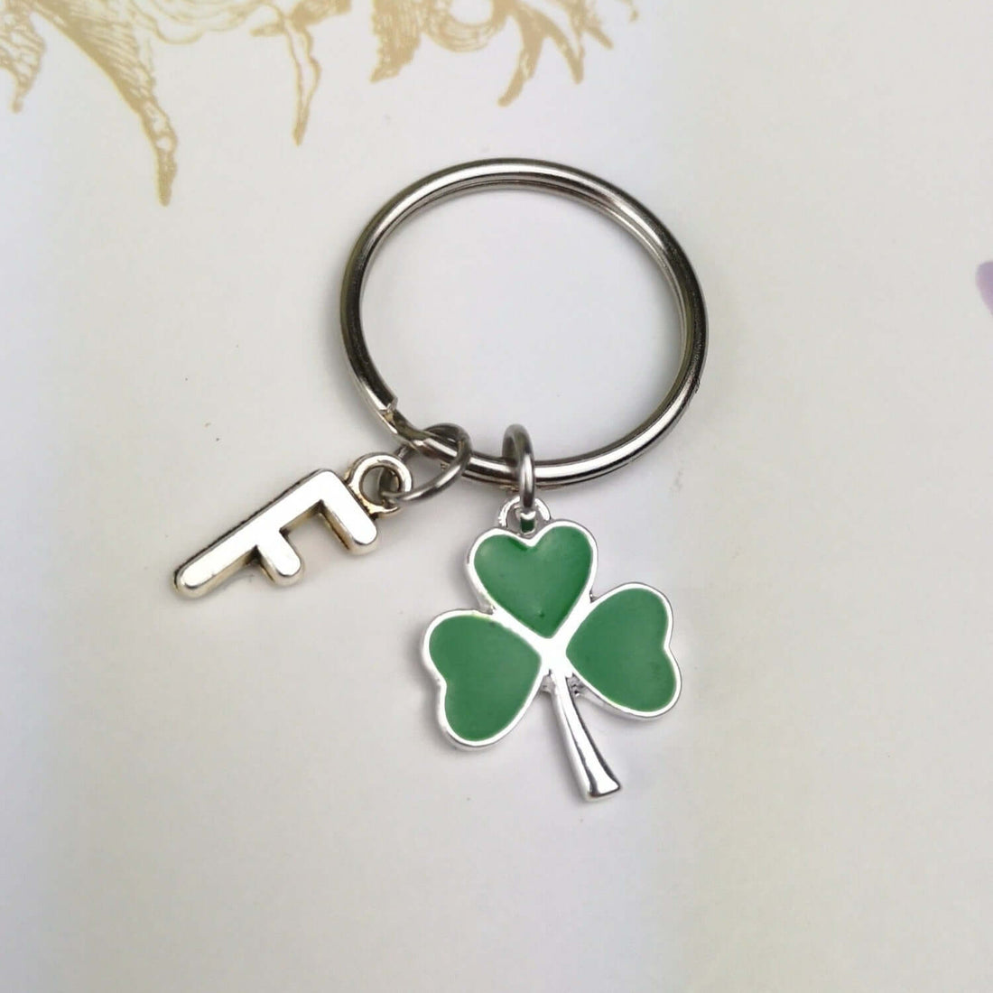 personalised shamrock keyring
