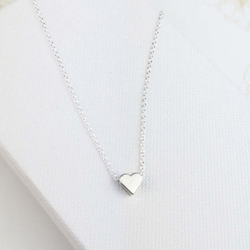 Sterling silver dainty heart necklace