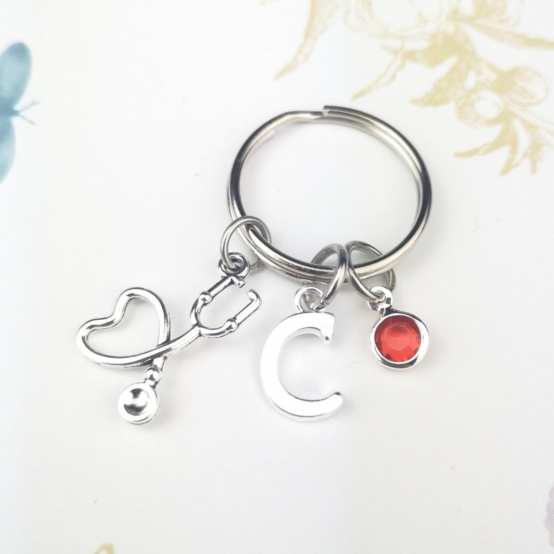 personalised stethoscope keyring